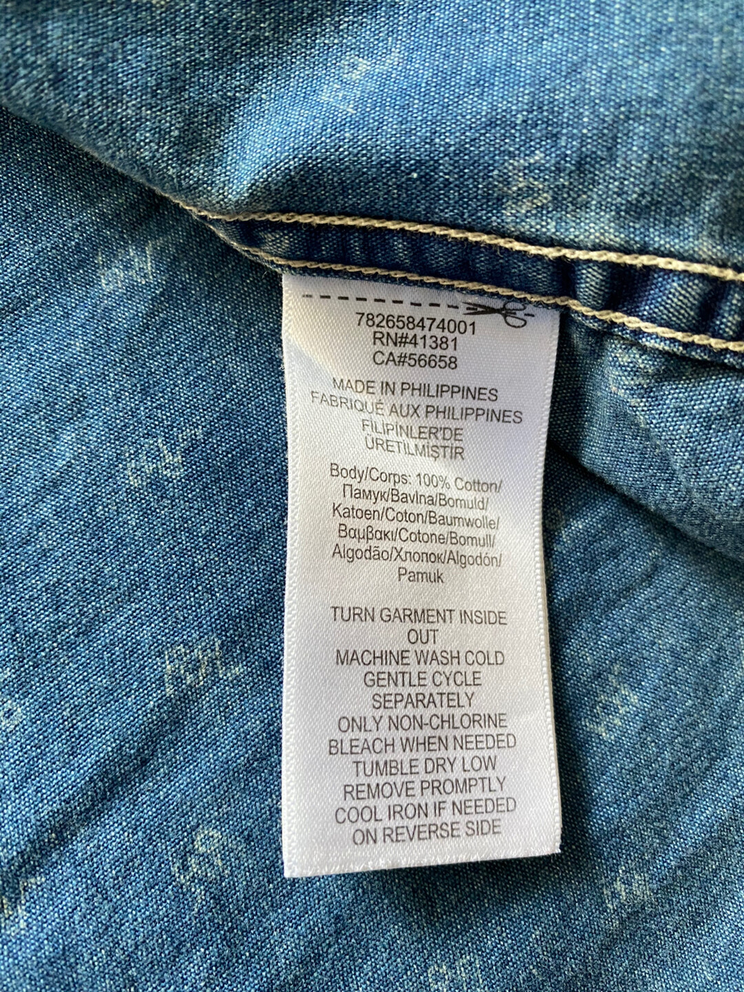 RRL Blue Western Long Sleeve Shirt — back