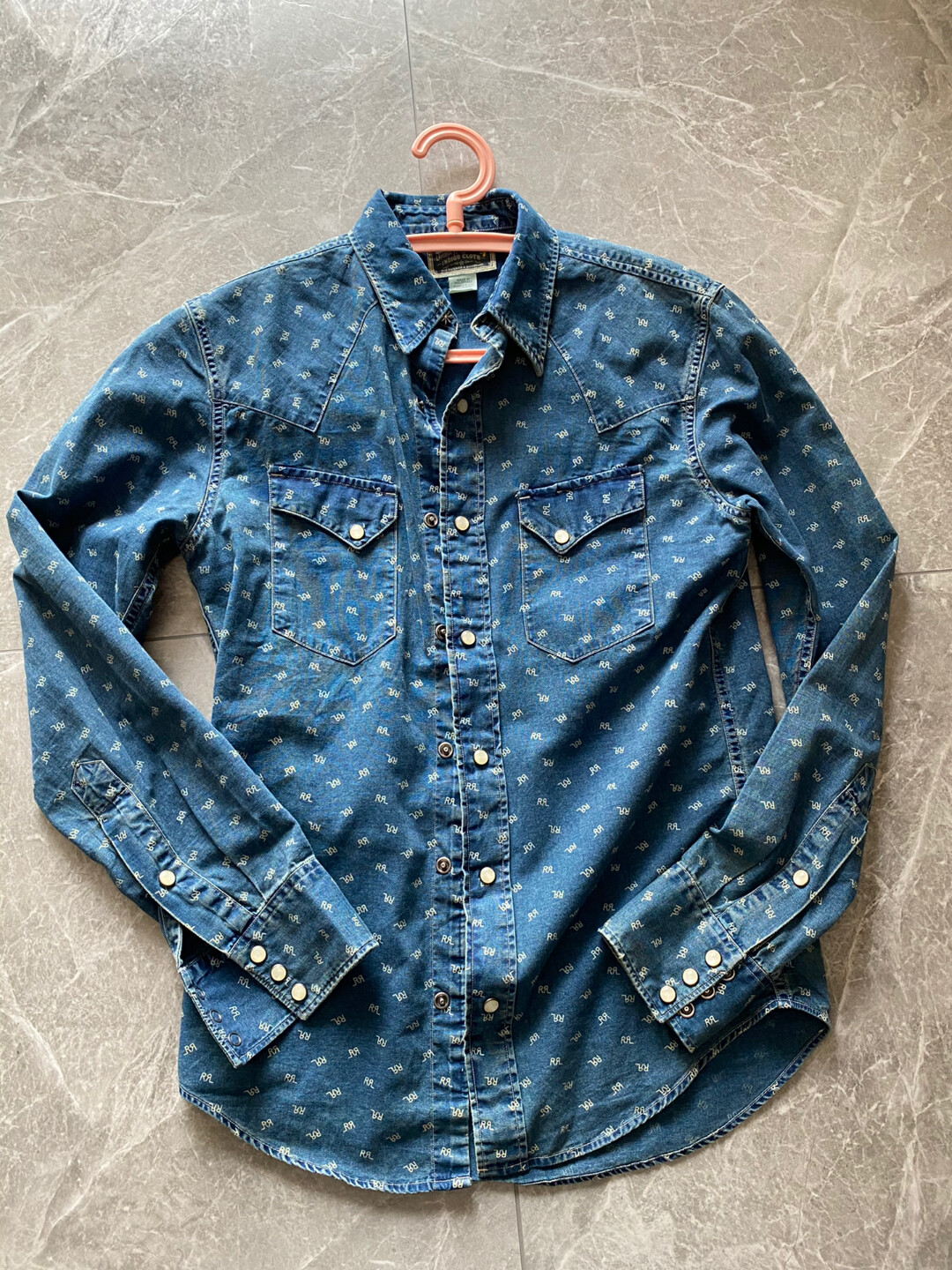 RRL Blue Western Long Sleeve Shirt