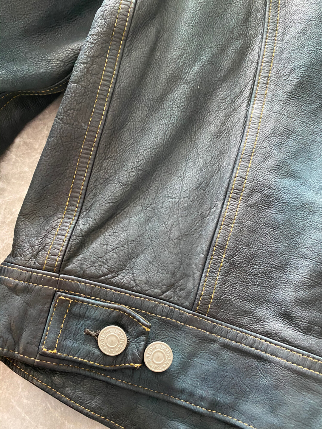 RRL Vintage Blue Women's Leather Jacket — label
