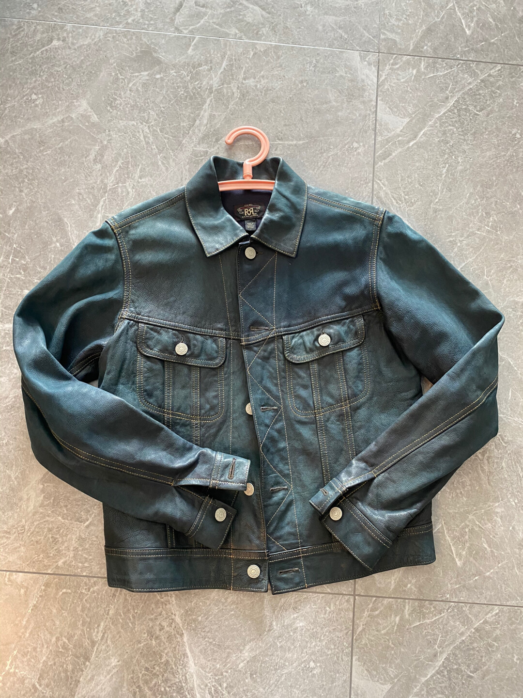 RRL Vintage Blue Women's Leather Jacket