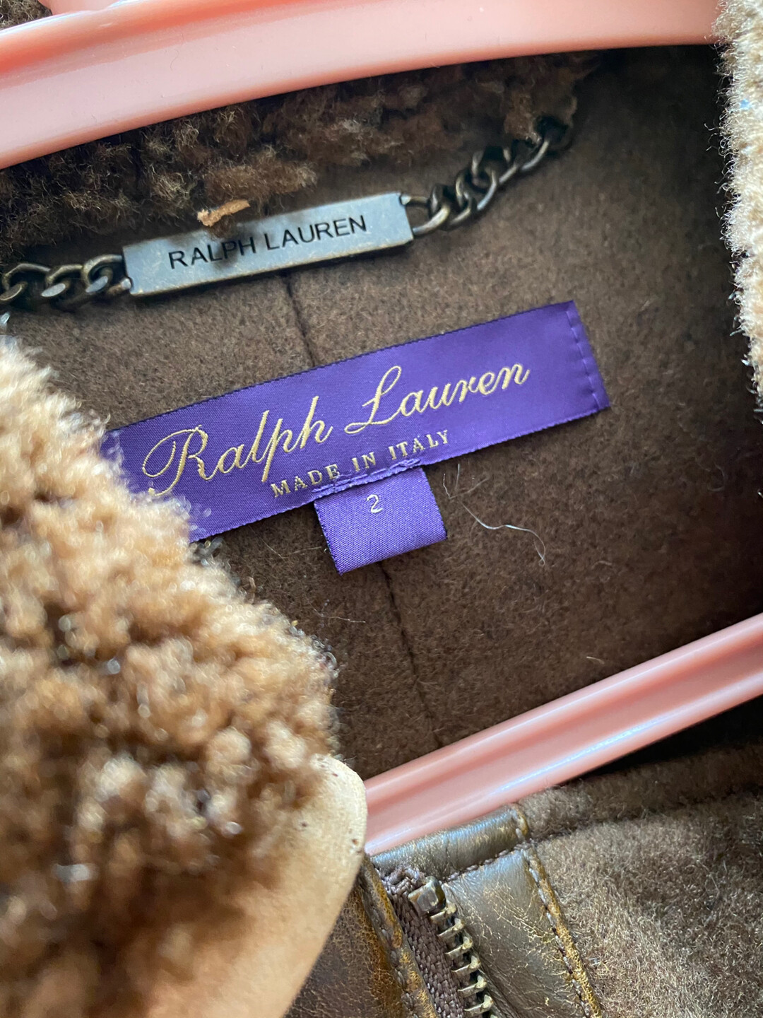 RL Purple Label B3 Shearling Jacket 50th Anniv — front