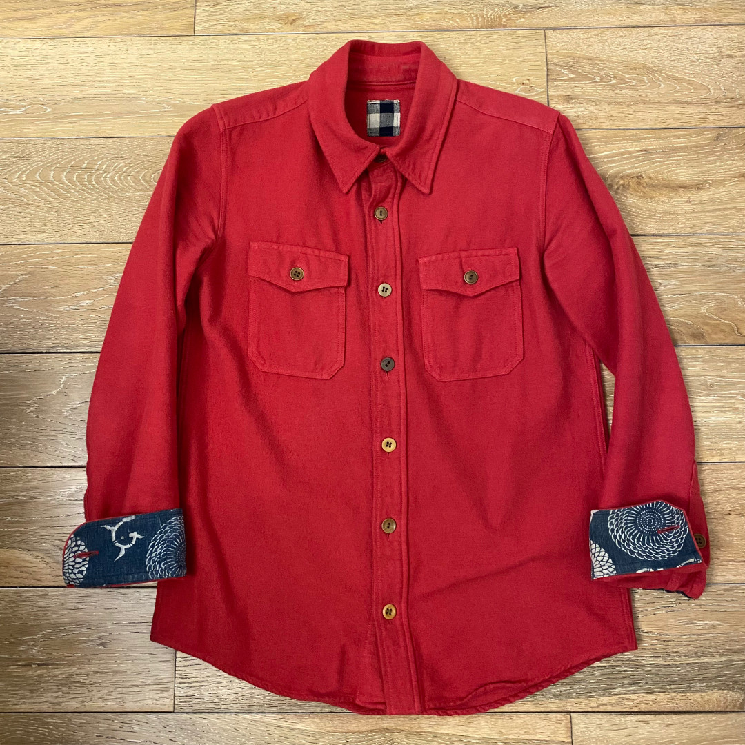 VISVIM ICT RED ELK FLANNEL SHIRT