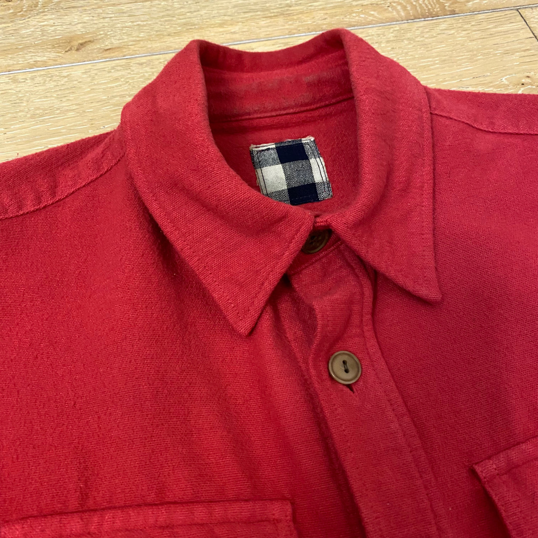 VISVIM ICT RED ELK FLANNEL SHIRT — front
