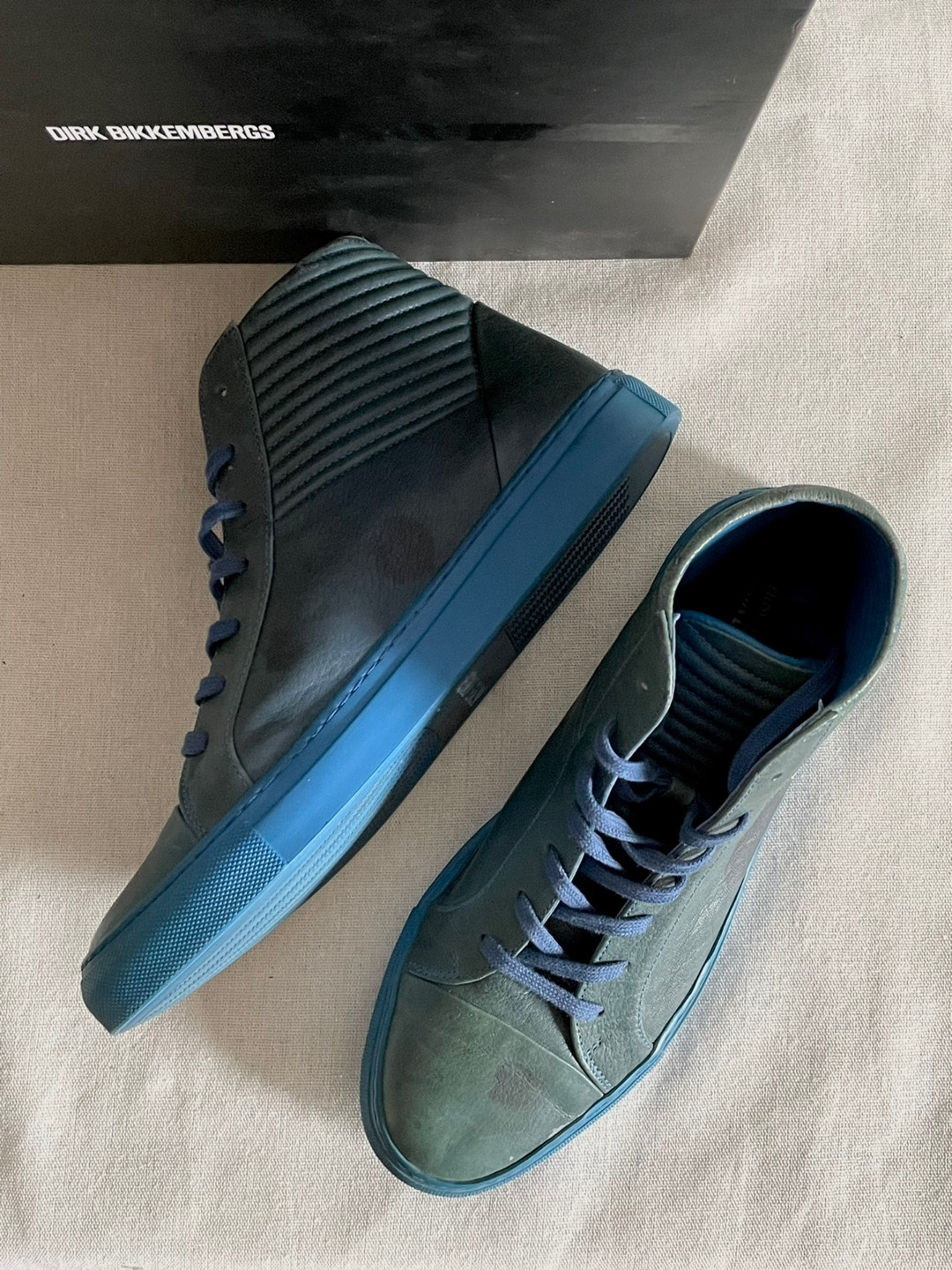 Dirk Bikkembergs Emerald Distressed Mid-Top Sneakers