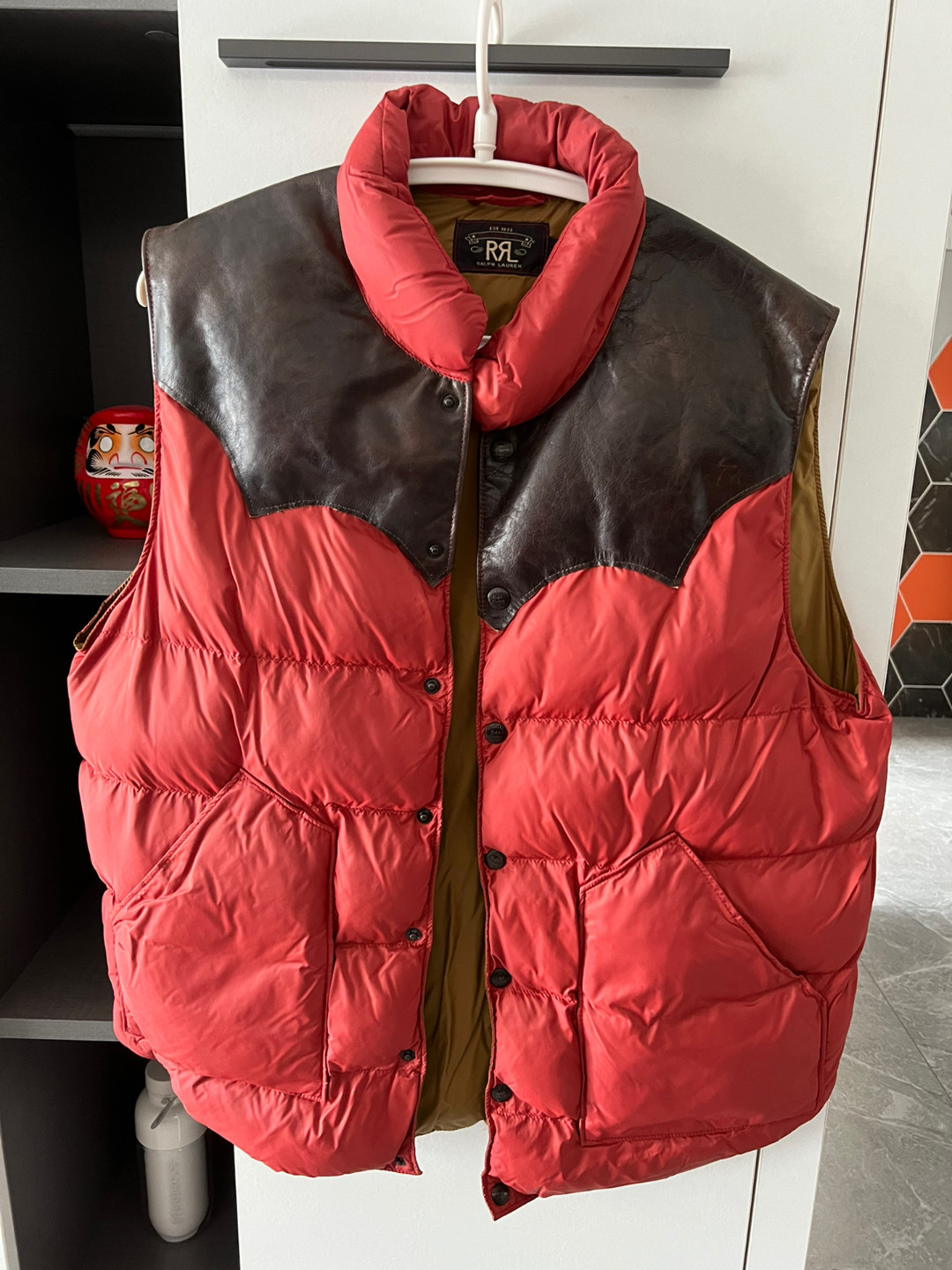 RRL Leather-Patched Down Vest