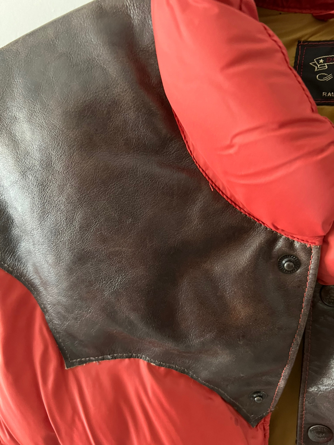 RRL Leather-Patched Down Vest — front
