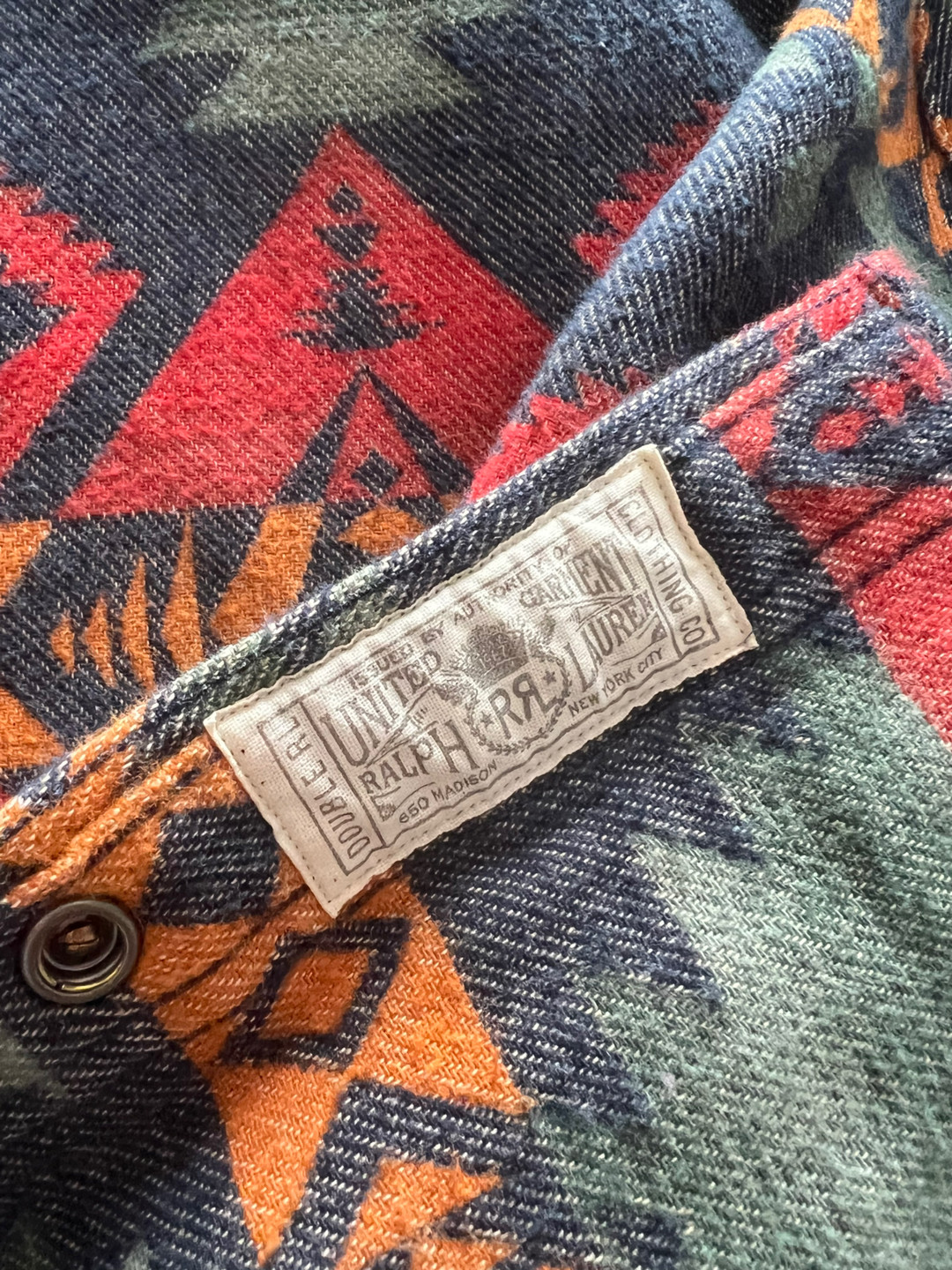 RRL Southwest Aztec Long-Sleeve Shirt — label