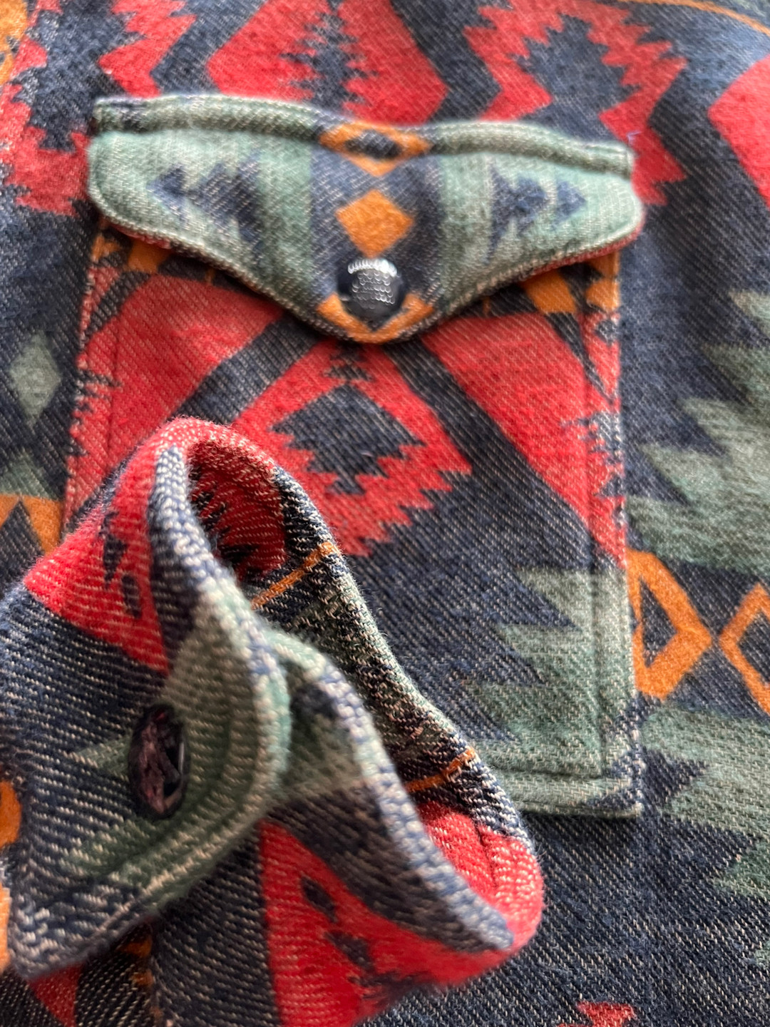 RRL Southwest Aztec Long-Sleeve Shirt — detail