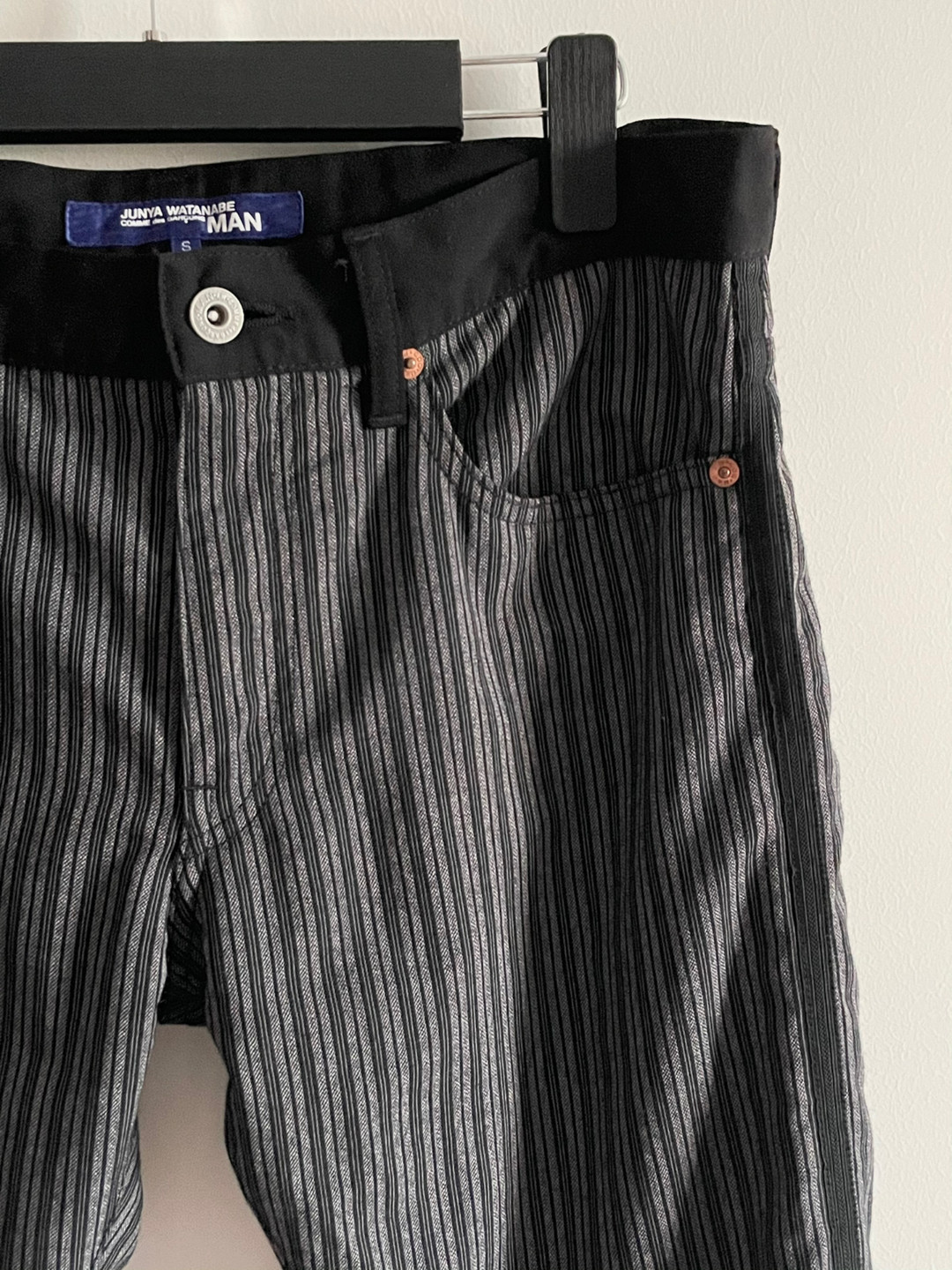 Junya Watanabe 2015 Wool Stripe Trousers — label