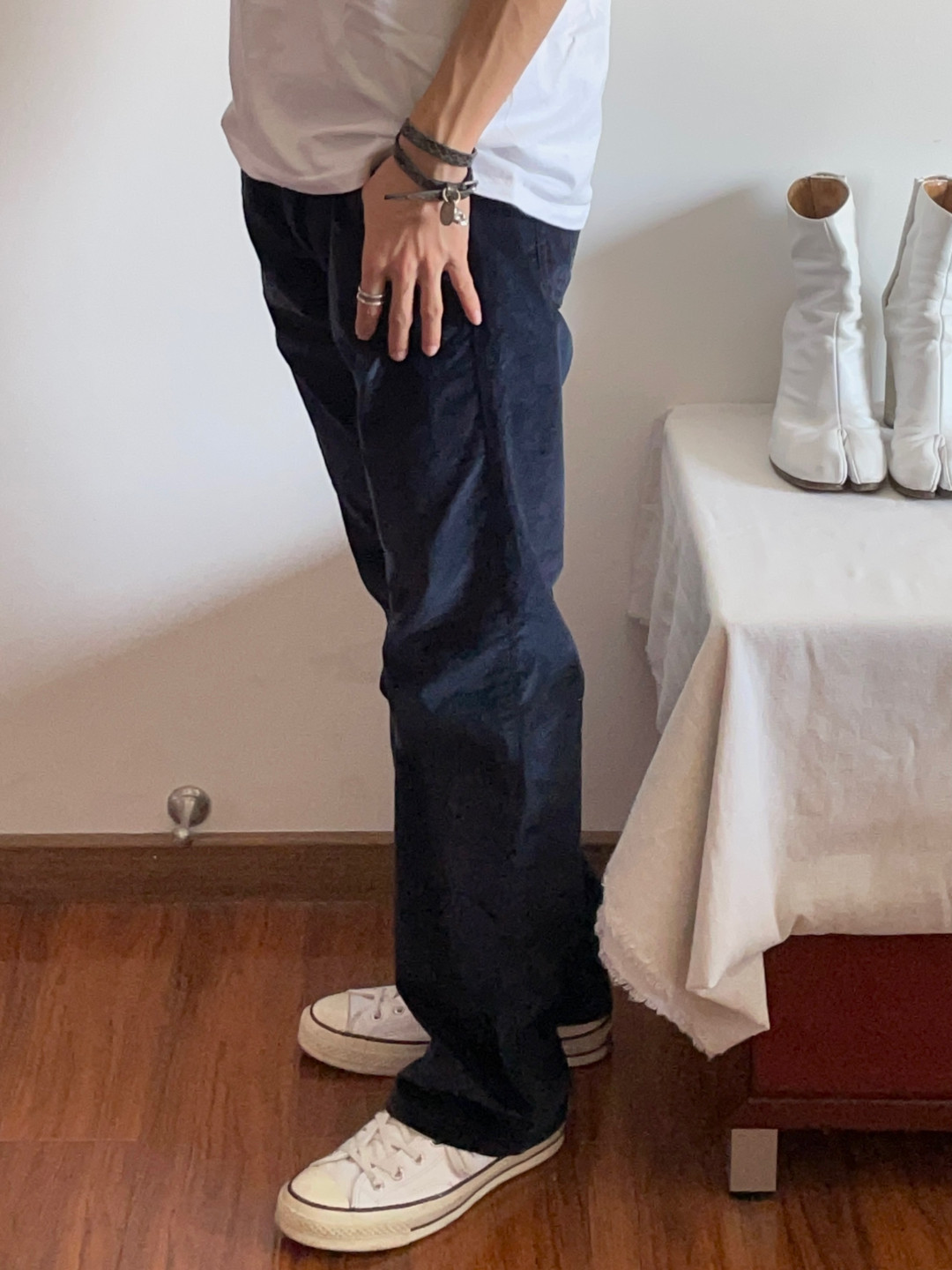 Maison Martin Margiela F/W07 Velvet Flared Pants — front