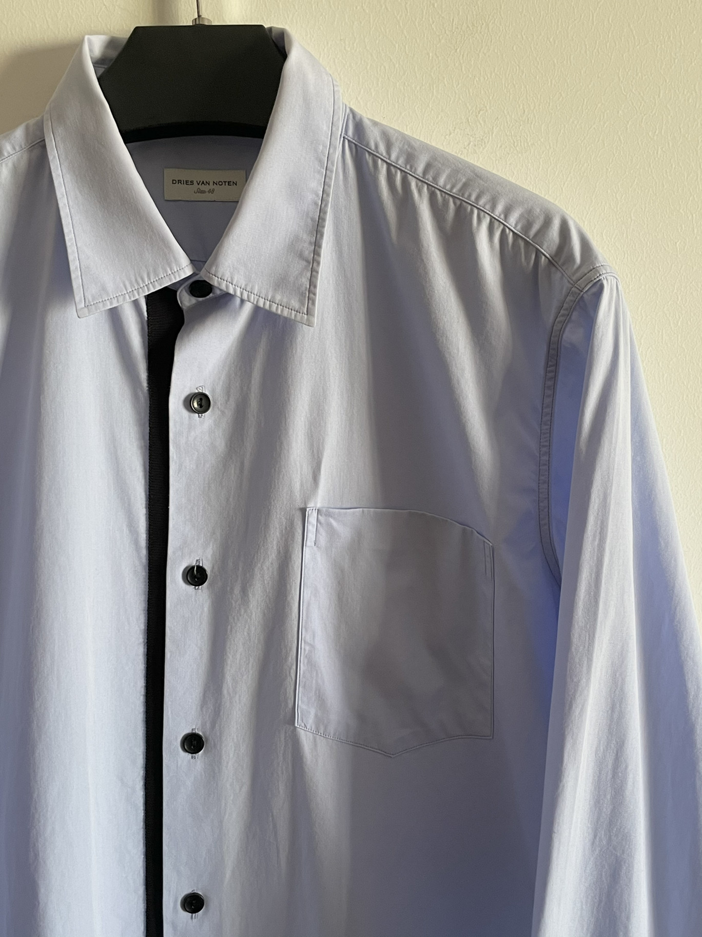 Dries Van Noten Spliced Long-Sleeve Shirt — detail