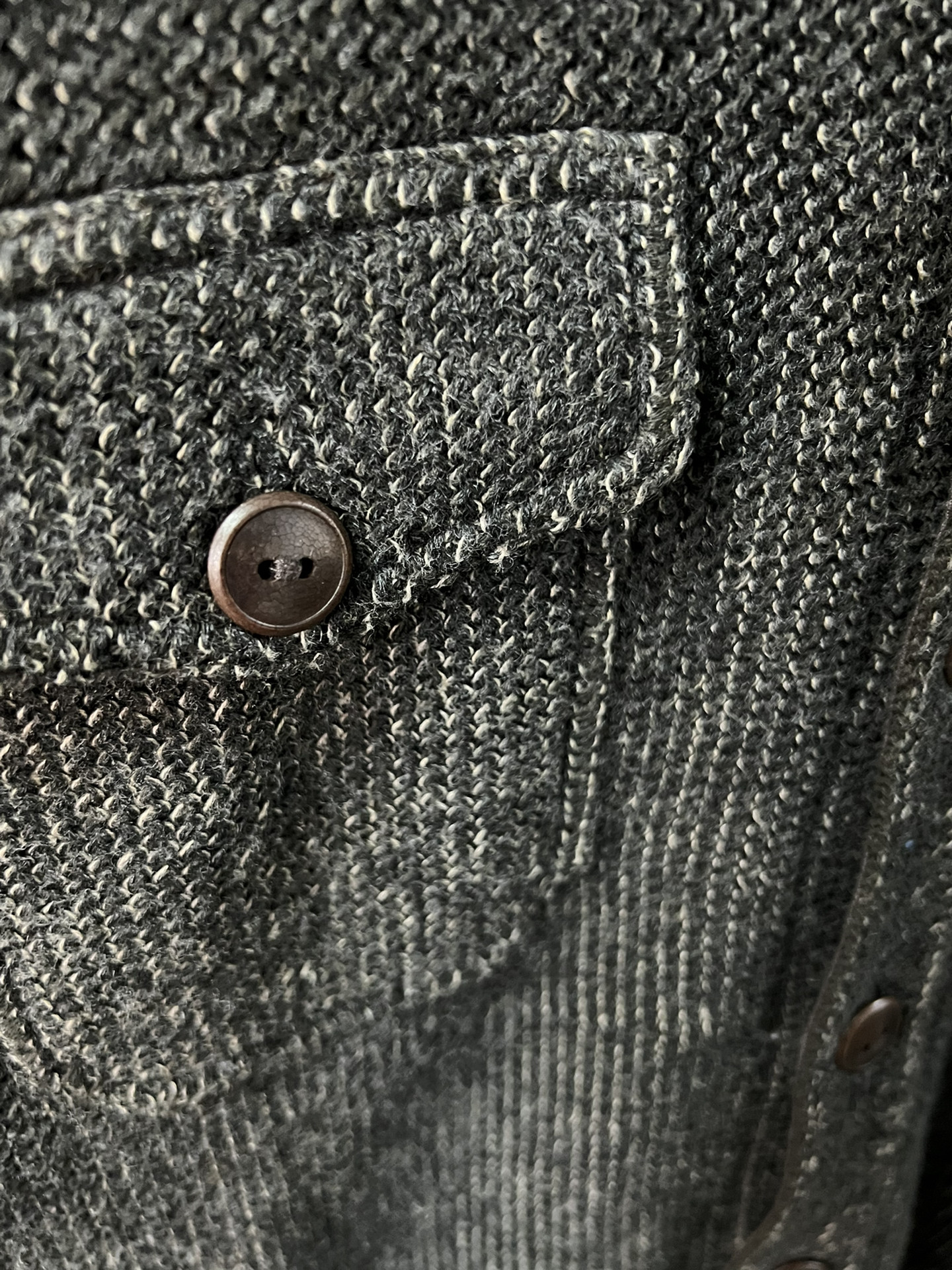 RRL Thick Knit Button-Up Shirt Jacket — detail