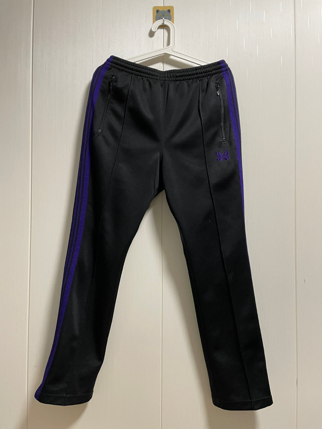 Needles Black Purple Butterfly Straight Pants