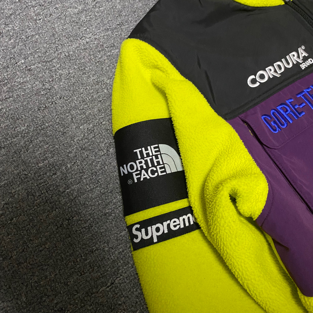 Supreme x TNF Neon Yellow Fleece Jacket — back