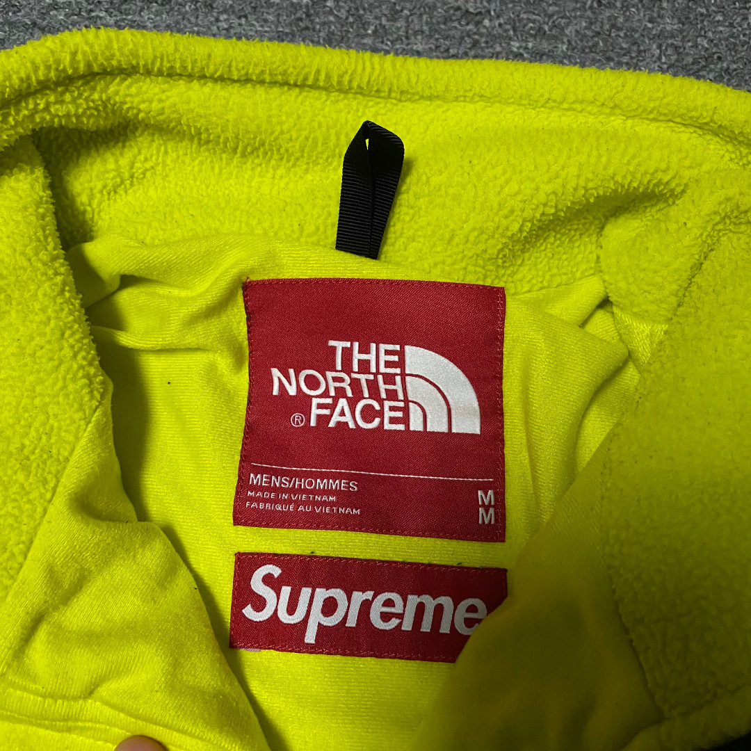 Supreme x TNF Neon Yellow Fleece Jacket — label