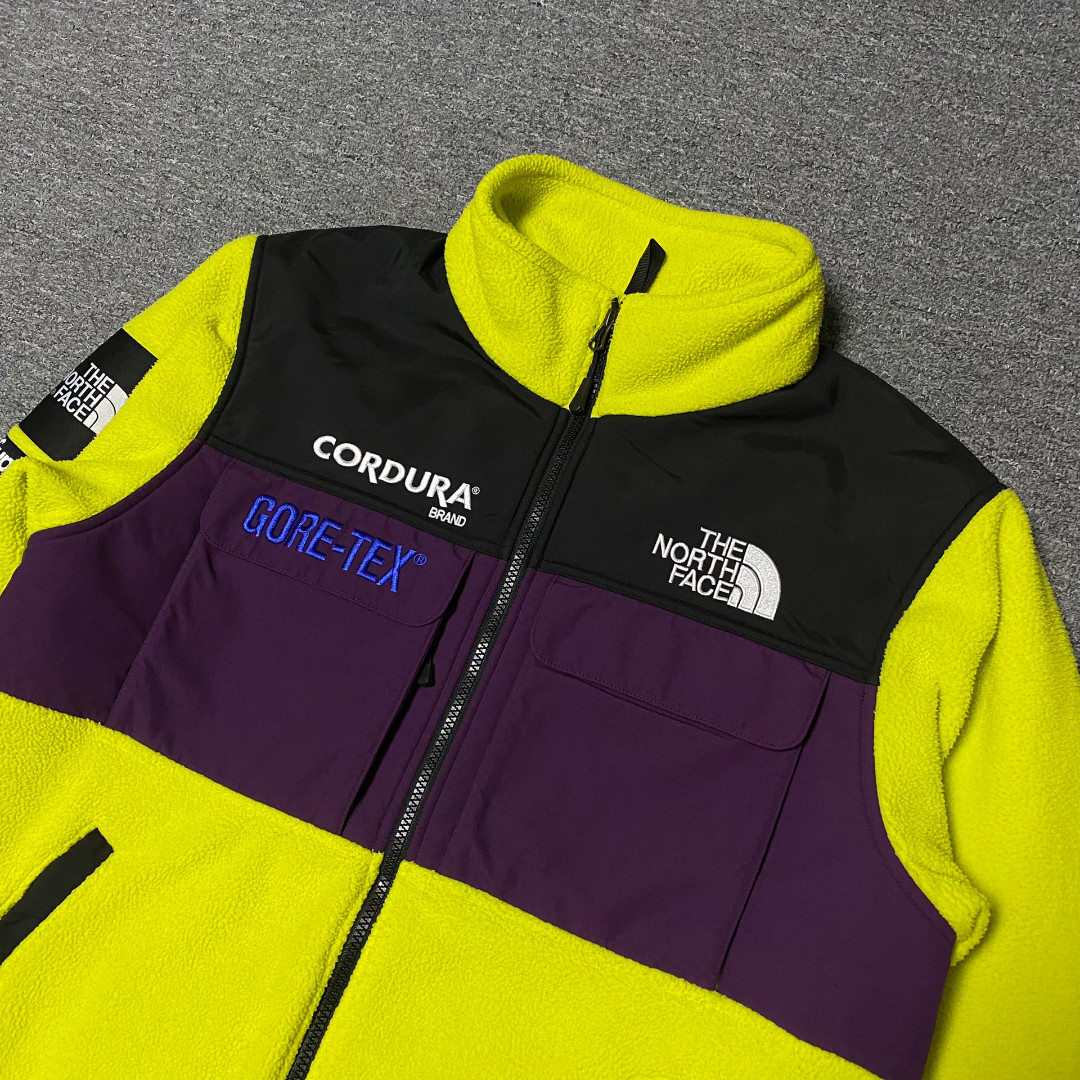 Supreme x TNF Neon Yellow Fleece Jacket — detail