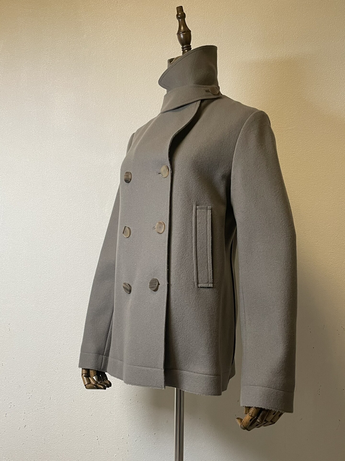 Helmut Lang Wool Double-Breasted Short Jacket
