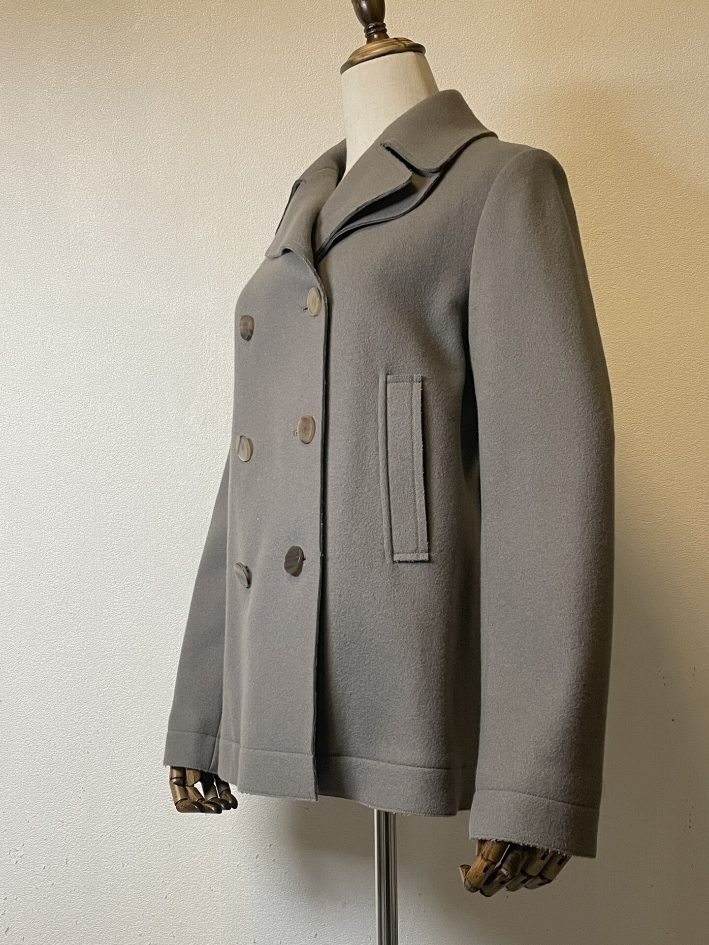 Helmut Lang Wool Double-Breasted Short Jacket — back