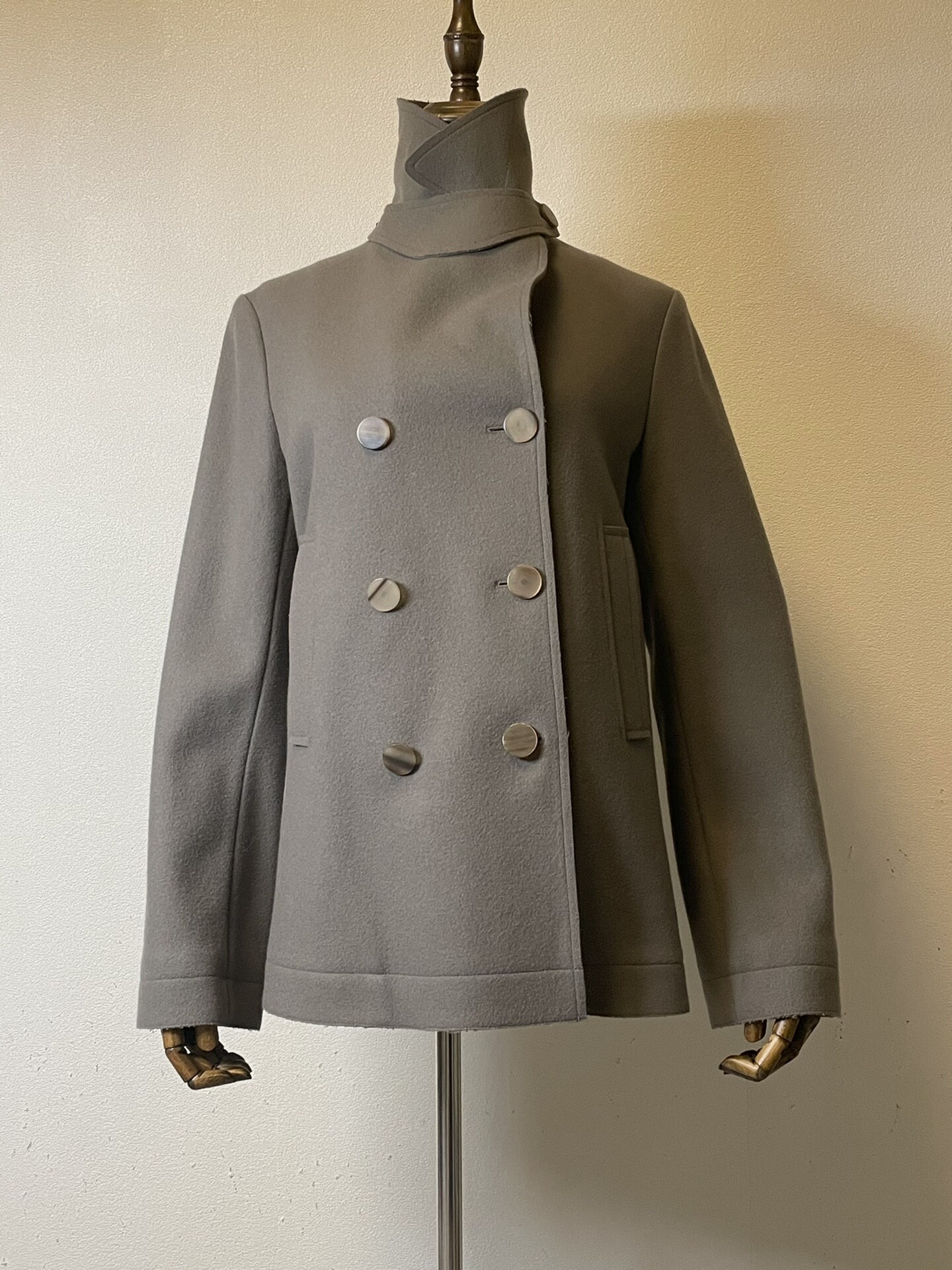 Helmut Lang Wool Double-Breasted Short Jacket — front