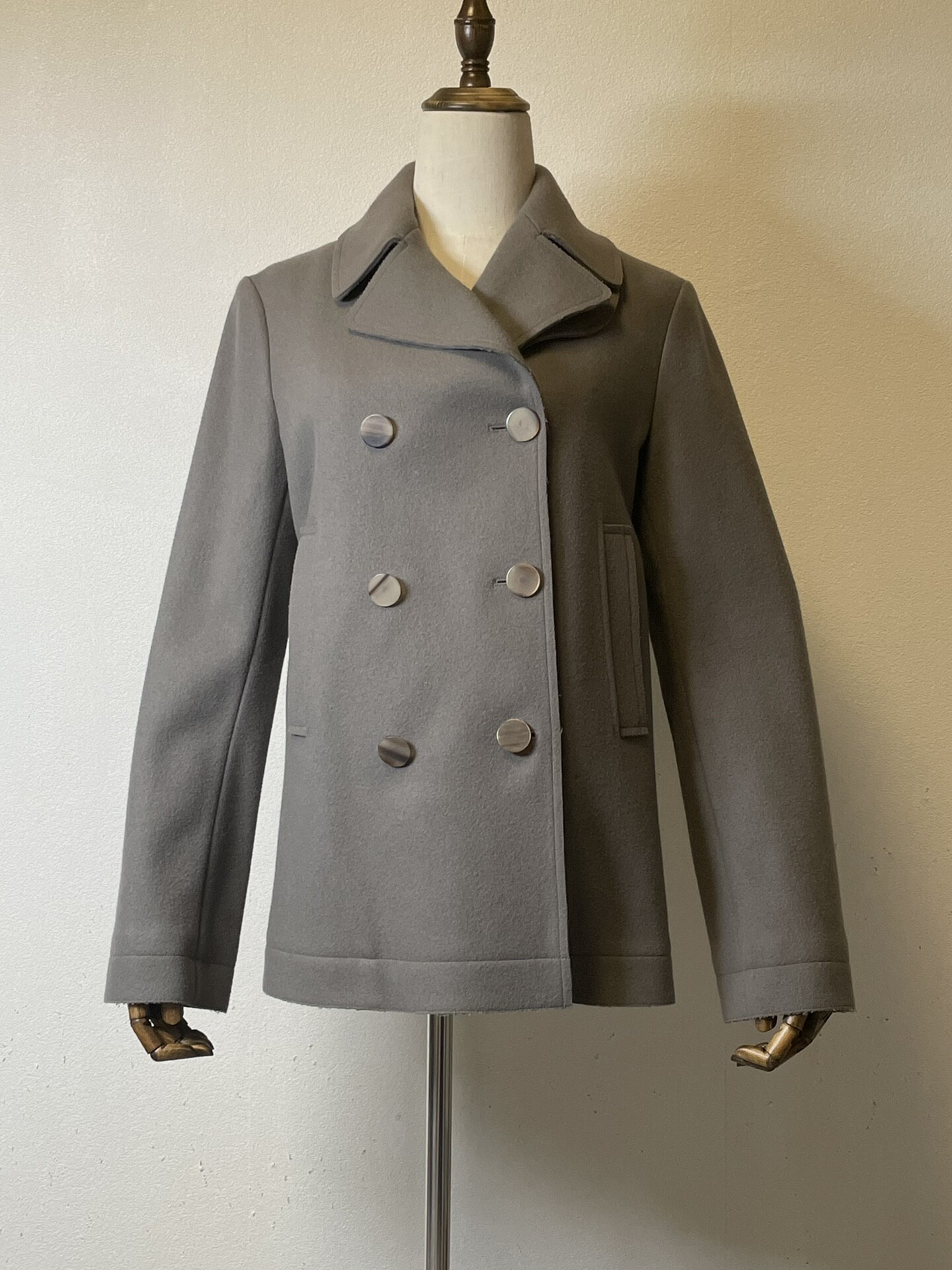 Helmut Lang Wool Double-Breasted Short Jacket — detail
