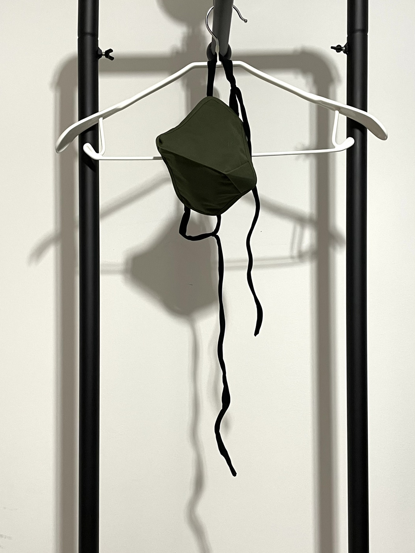 Rick Owens Olive Green Face Mask — front