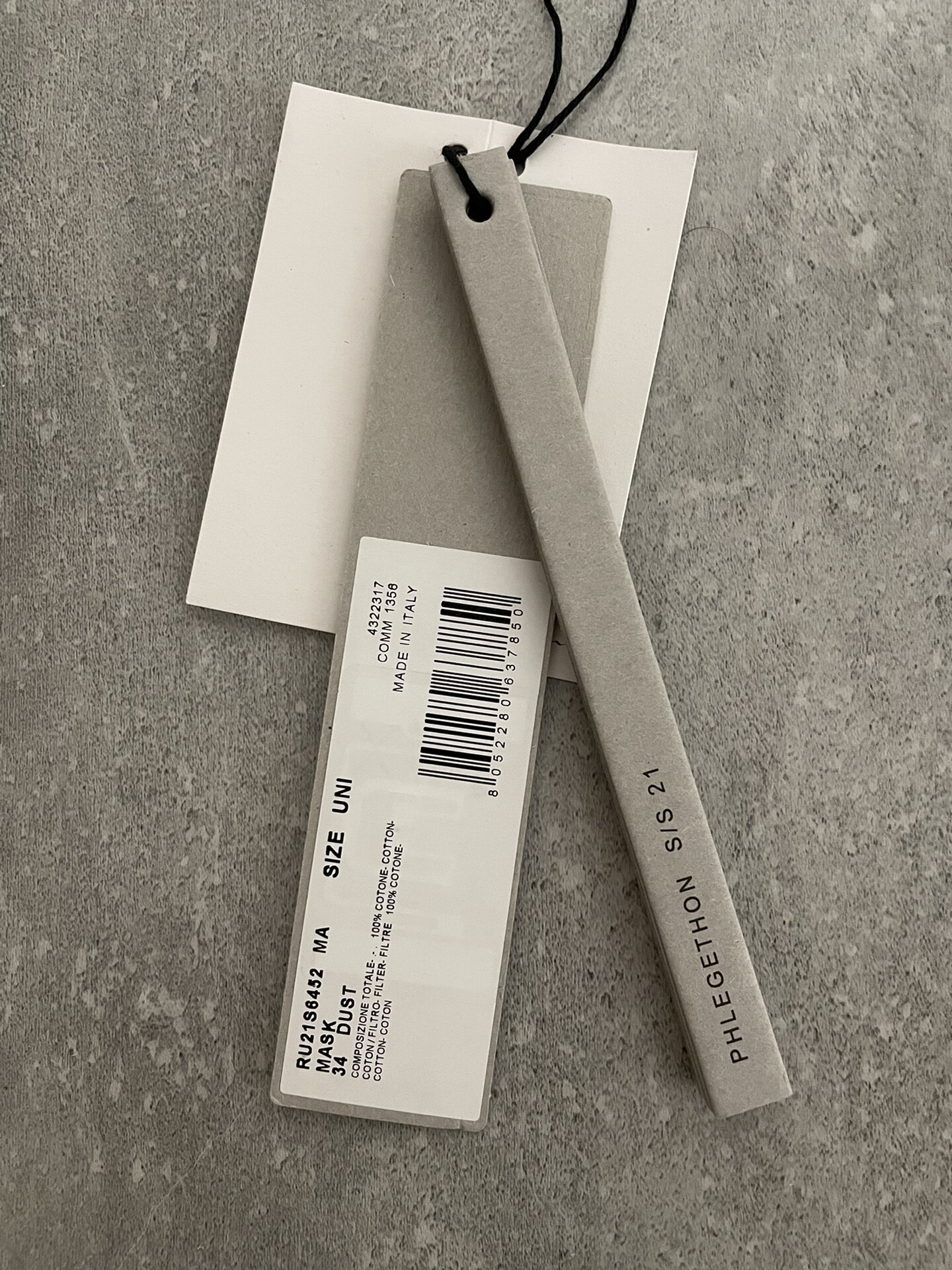 Rick Owens Grey Face Mask — detail