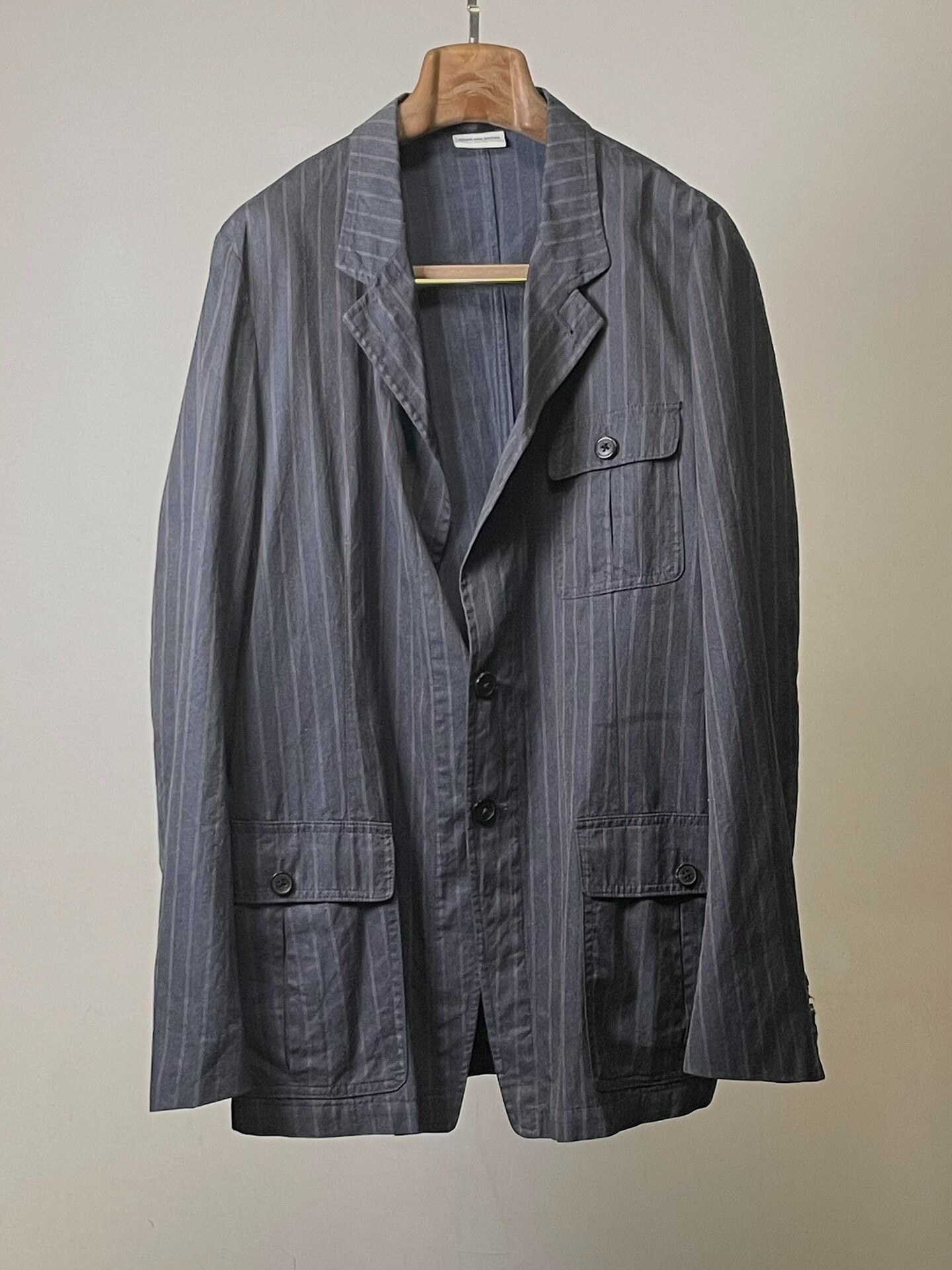 Dries Van Noten Gray Striped Blazer