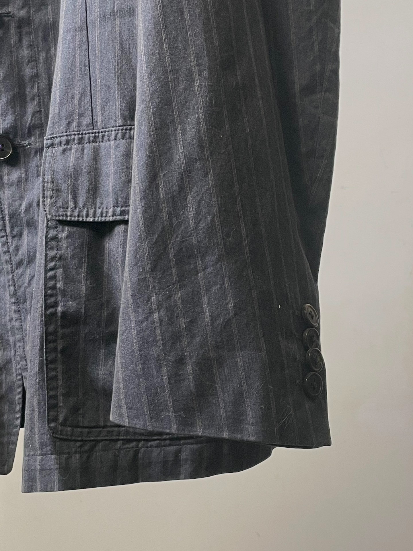 Dries Van Noten Gray Striped Blazer — back