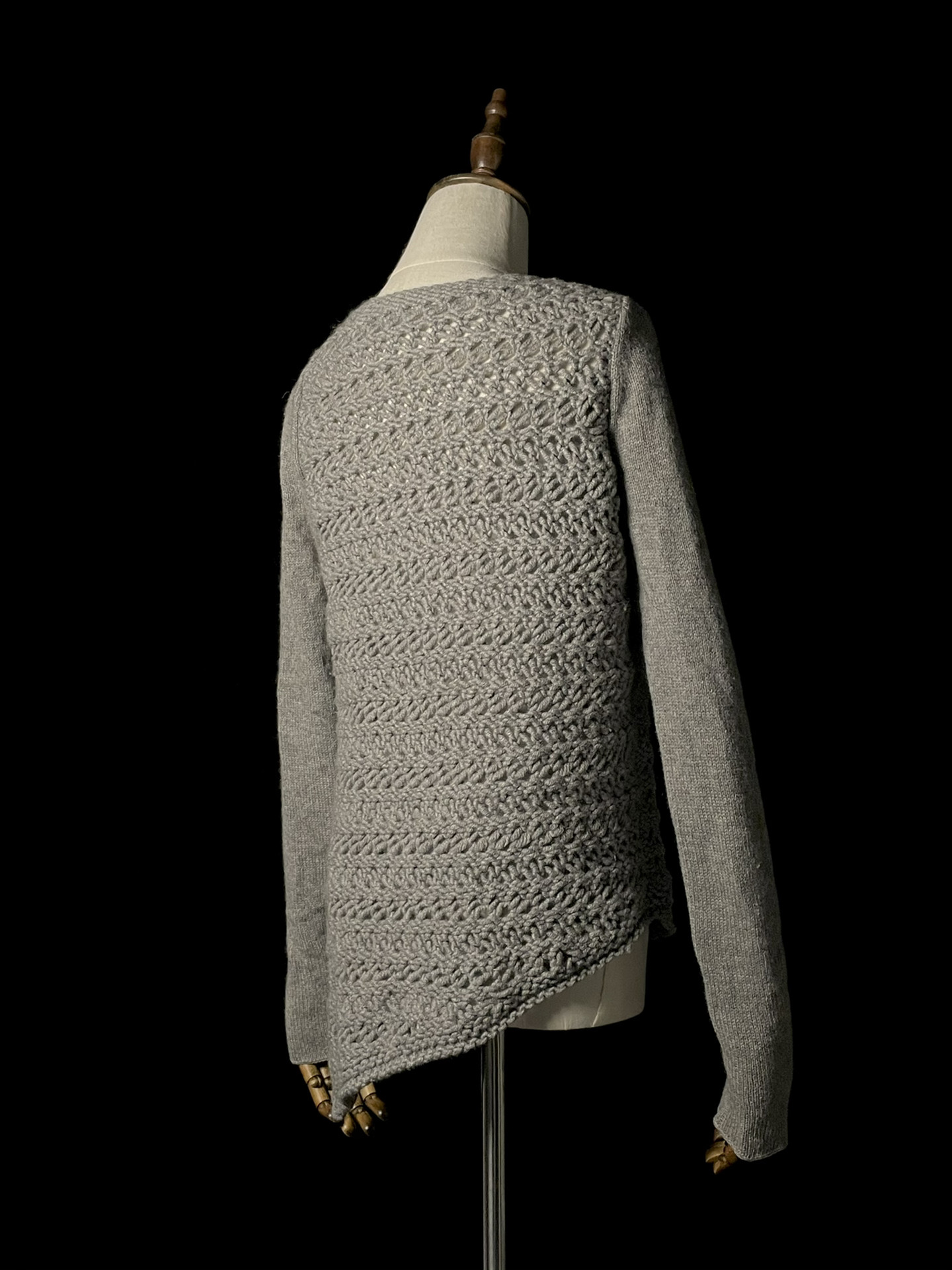Helmut Lang Asymmetric Wool Knit Sweater — back