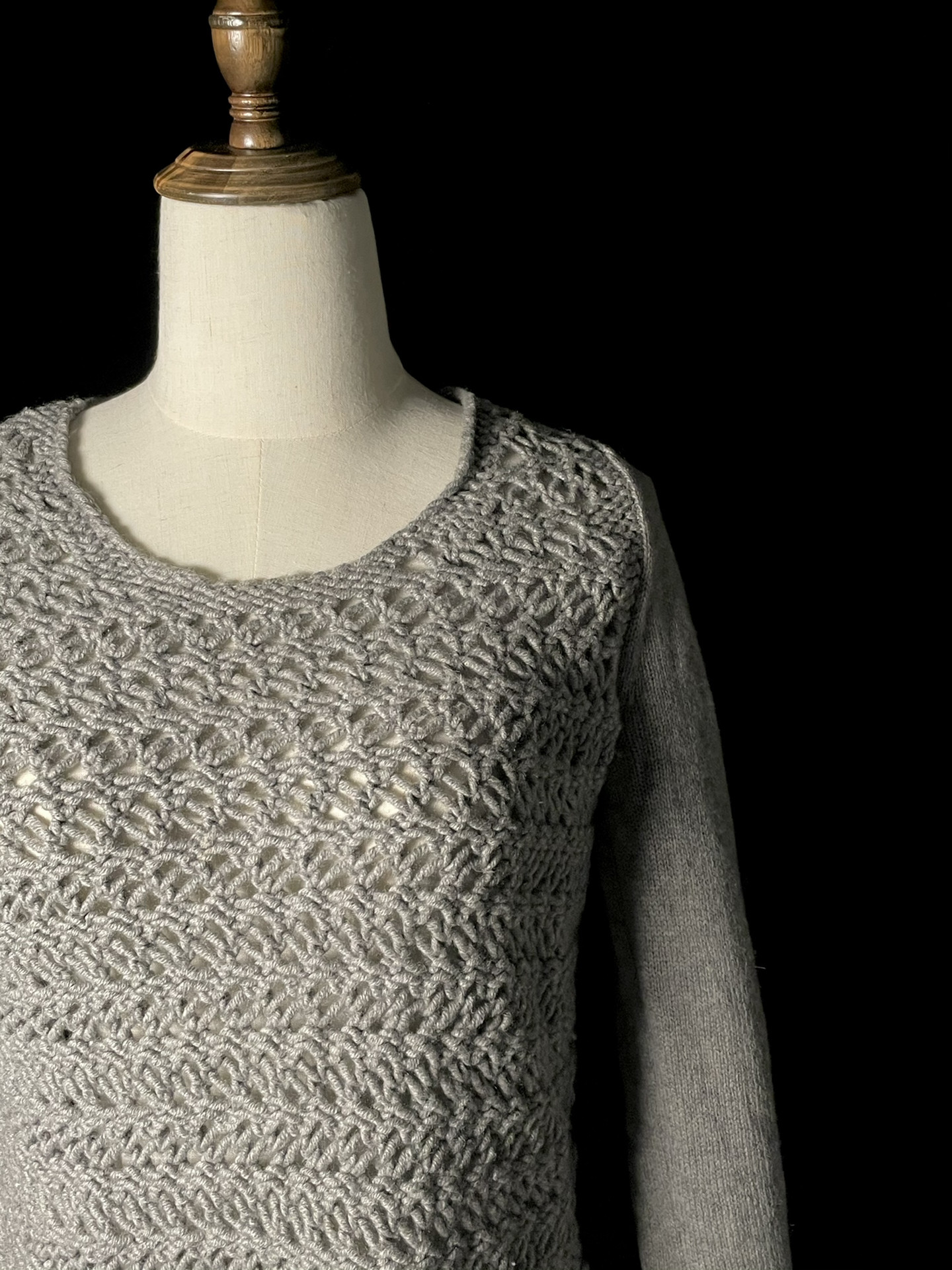 Helmut Lang Asymmetric Wool Knit Sweater — detail