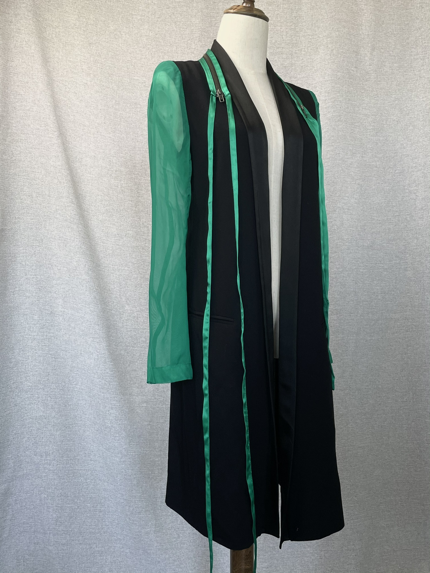 Ann Demeulemeester 16SS Emerald Coat — detail