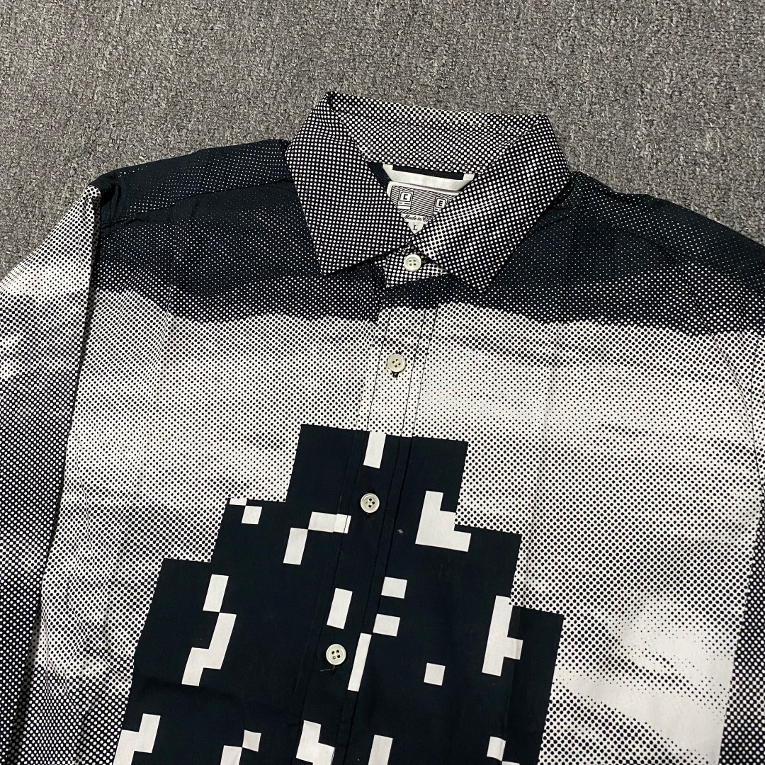 CAVEMPT Pixel Building Long Sleeve Shirt — detail