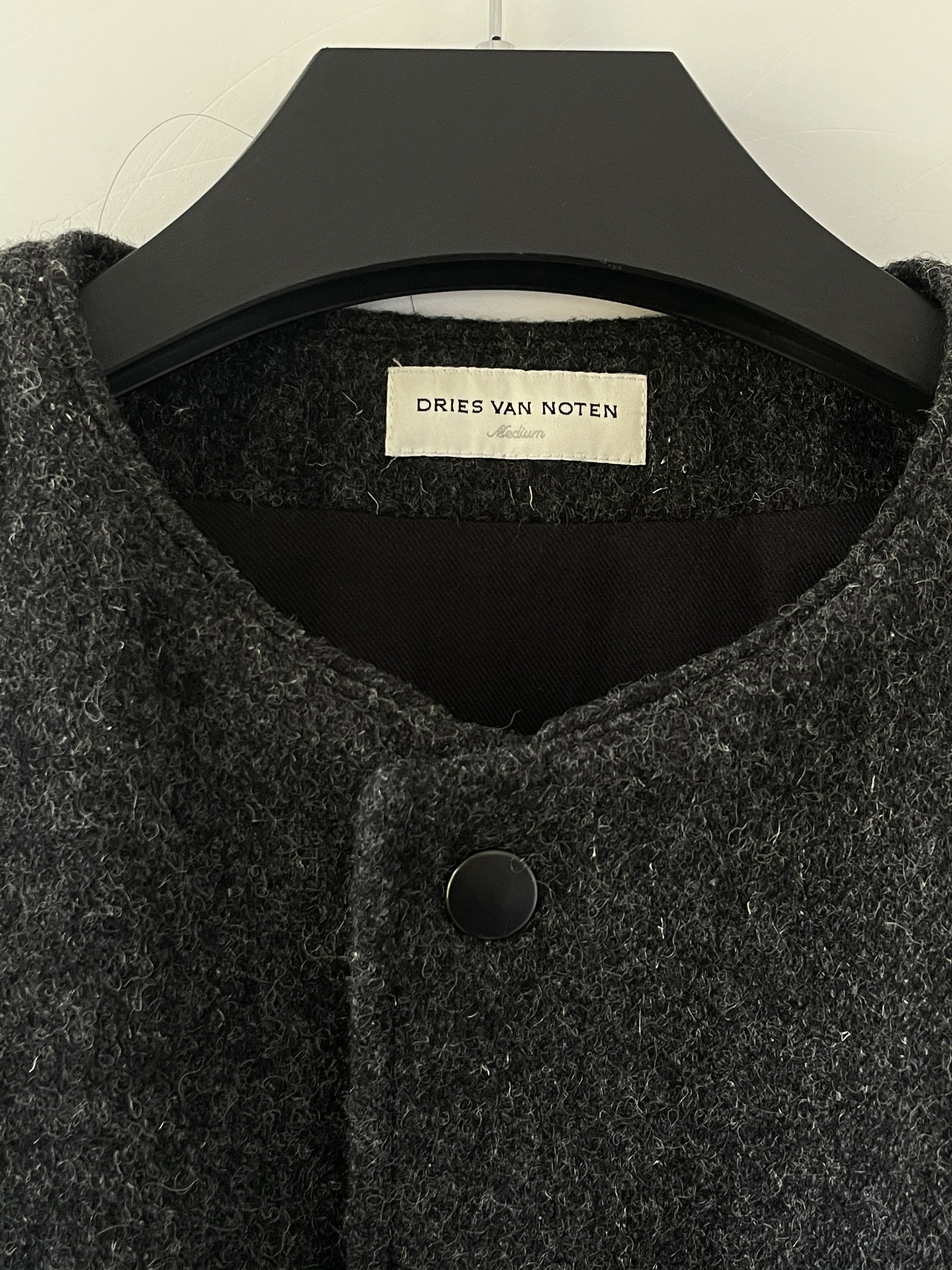 Dries Van Noten AW2014 Wool Baseball Jacket — label
