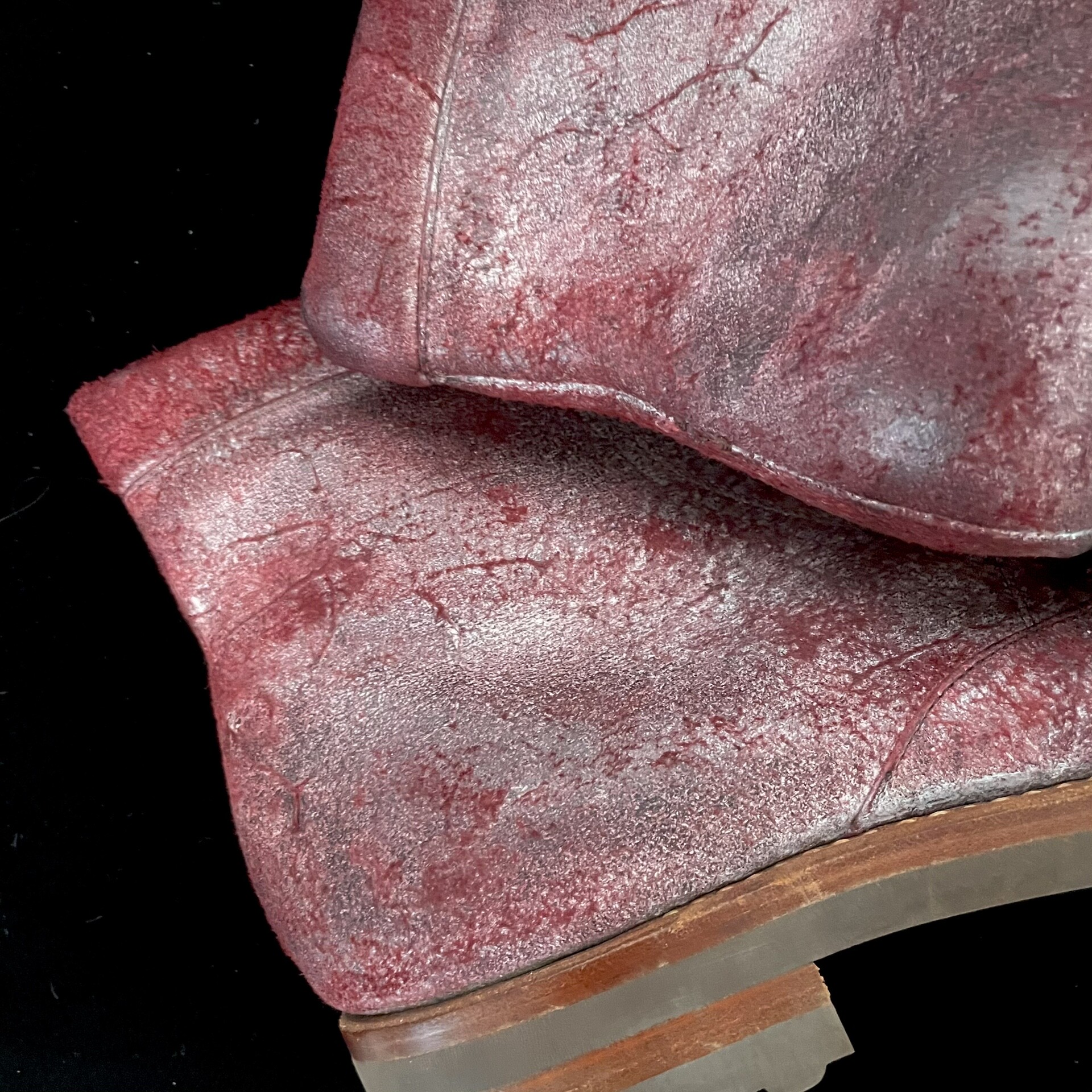 Alexander McQueen Distressed Leather Martin Boots — back