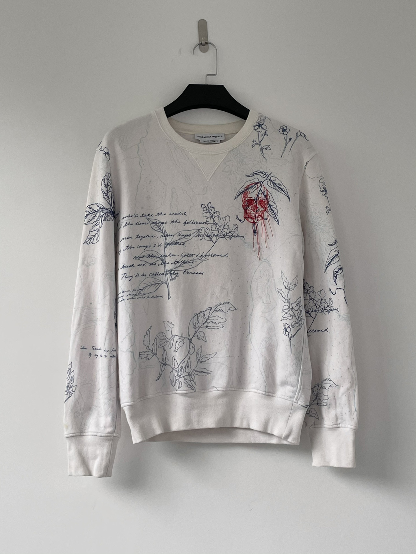 Alexander McQueen 16ss Manuscript Sweatshirt — front