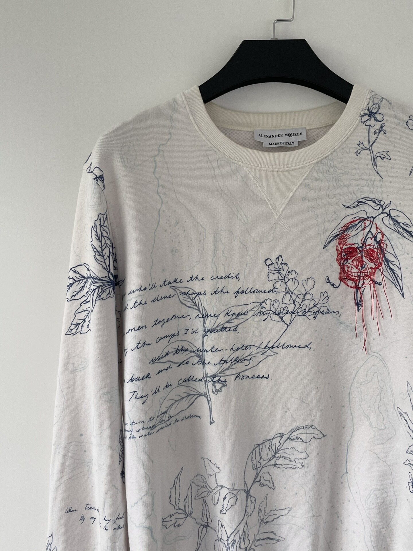 Alexander McQueen 16ss Manuscript Sweatshirt — label