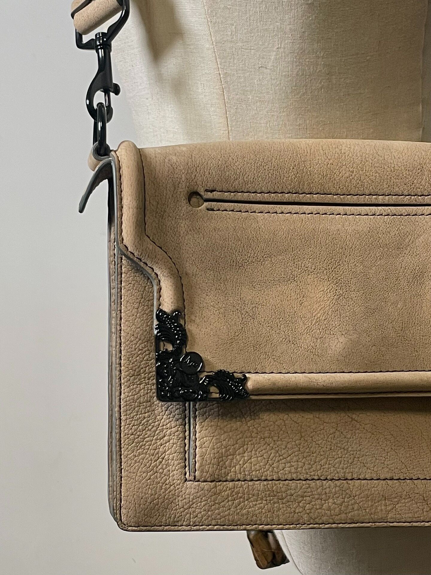 Alexander McQueen Baroque Envelope Bag — label