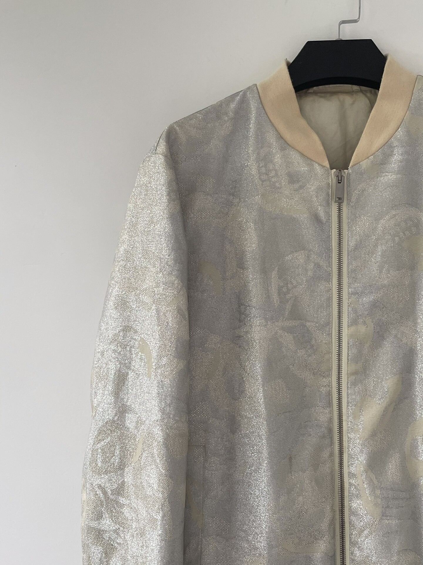 Alexander McQueen S/S15 Silver Pilot Jacket — detail