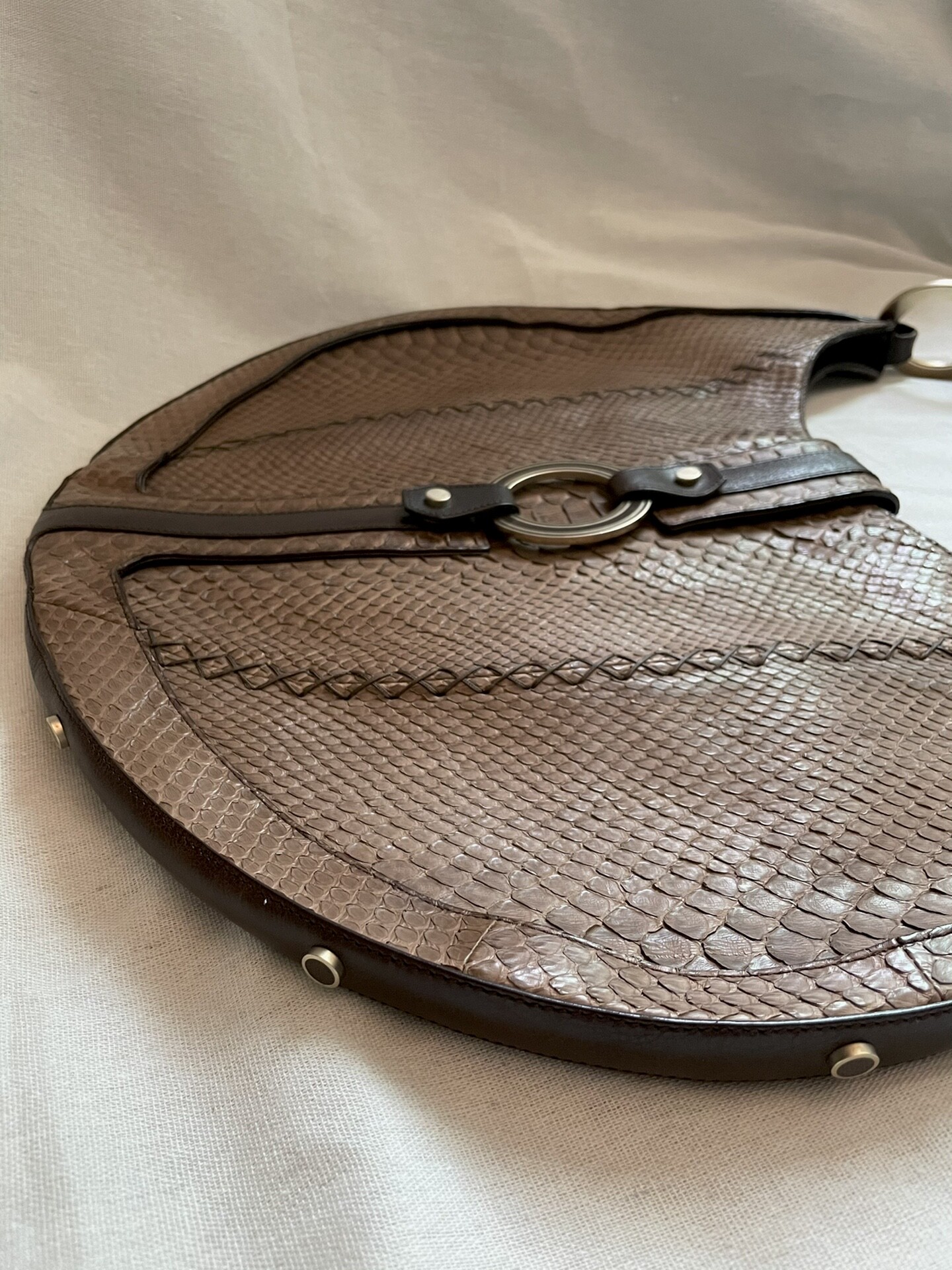 Alexander McQueen 10ss Snake Crescent Bag — back
