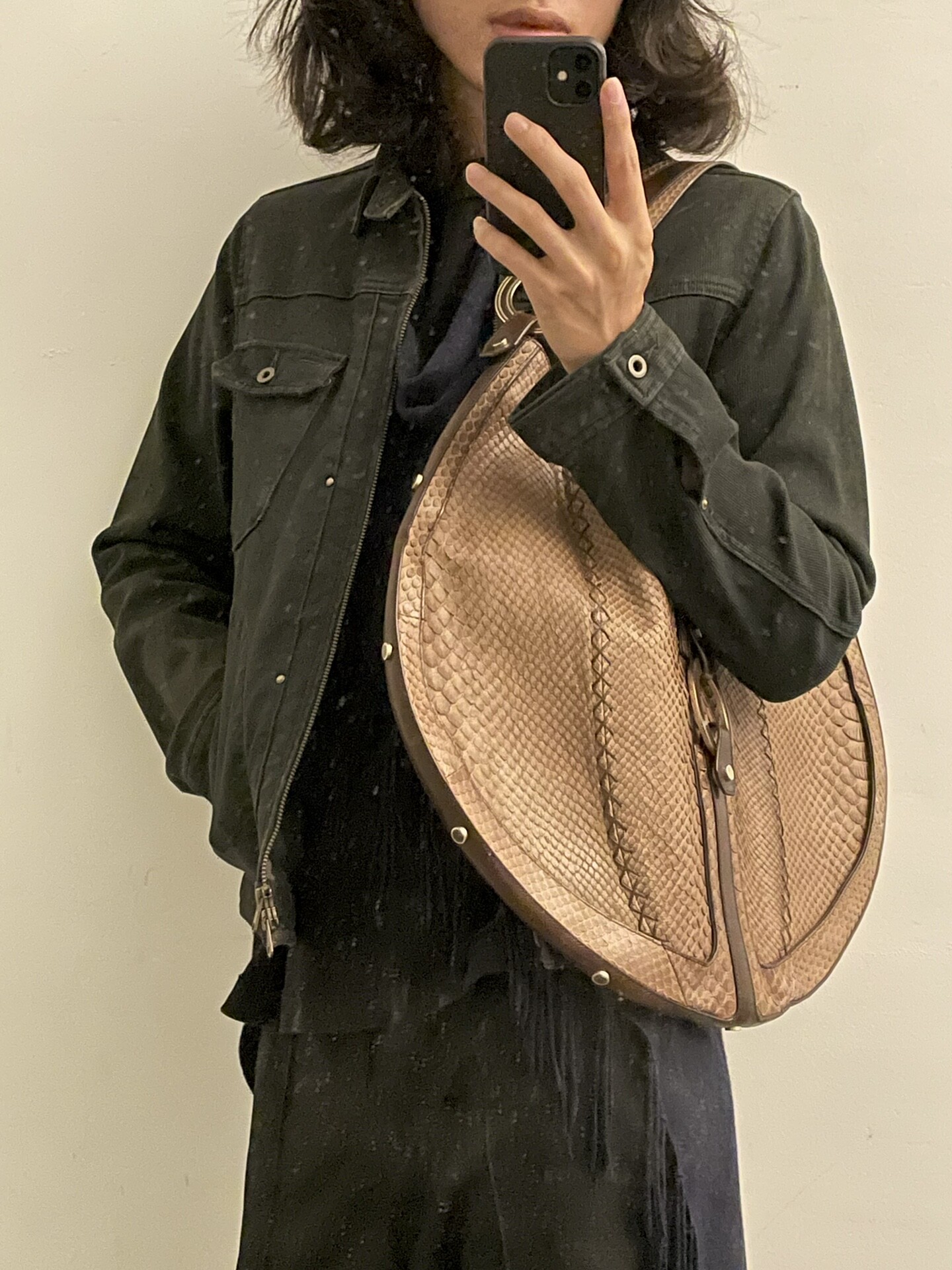 Alexander McQueen 10ss Snake Crescent Bag — front