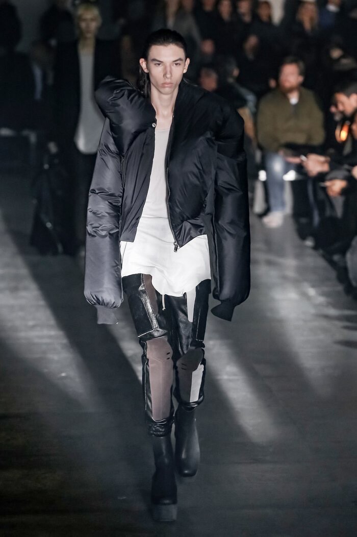 Rick Owens Waxed Cargo Pants — label