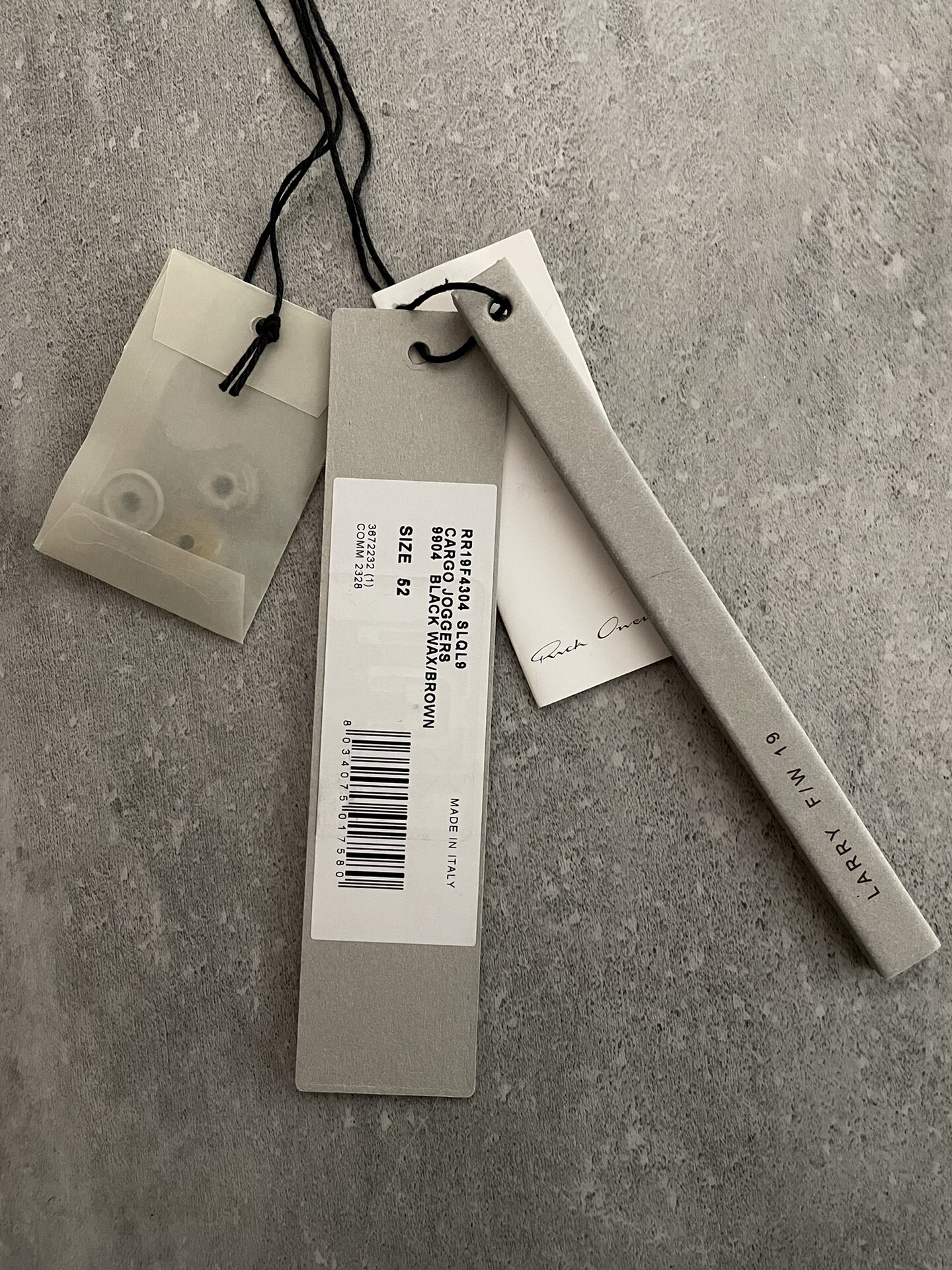 Rick Owens Waxed Cargo Pants — back