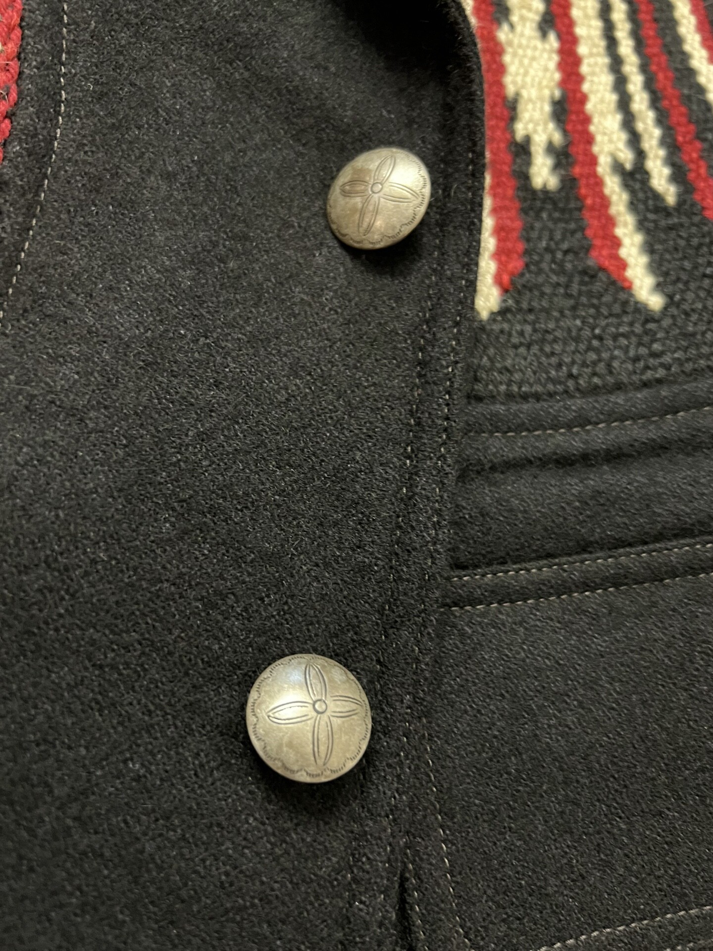 RRL Black Wool Blazer XS — detail