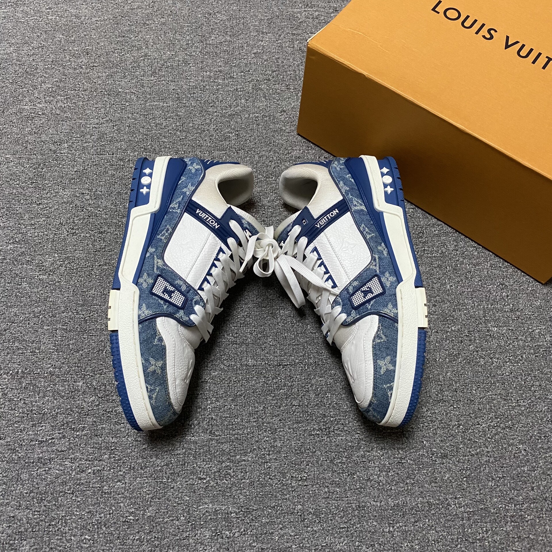 Louis Vuitton Blue Denim Trainers — back