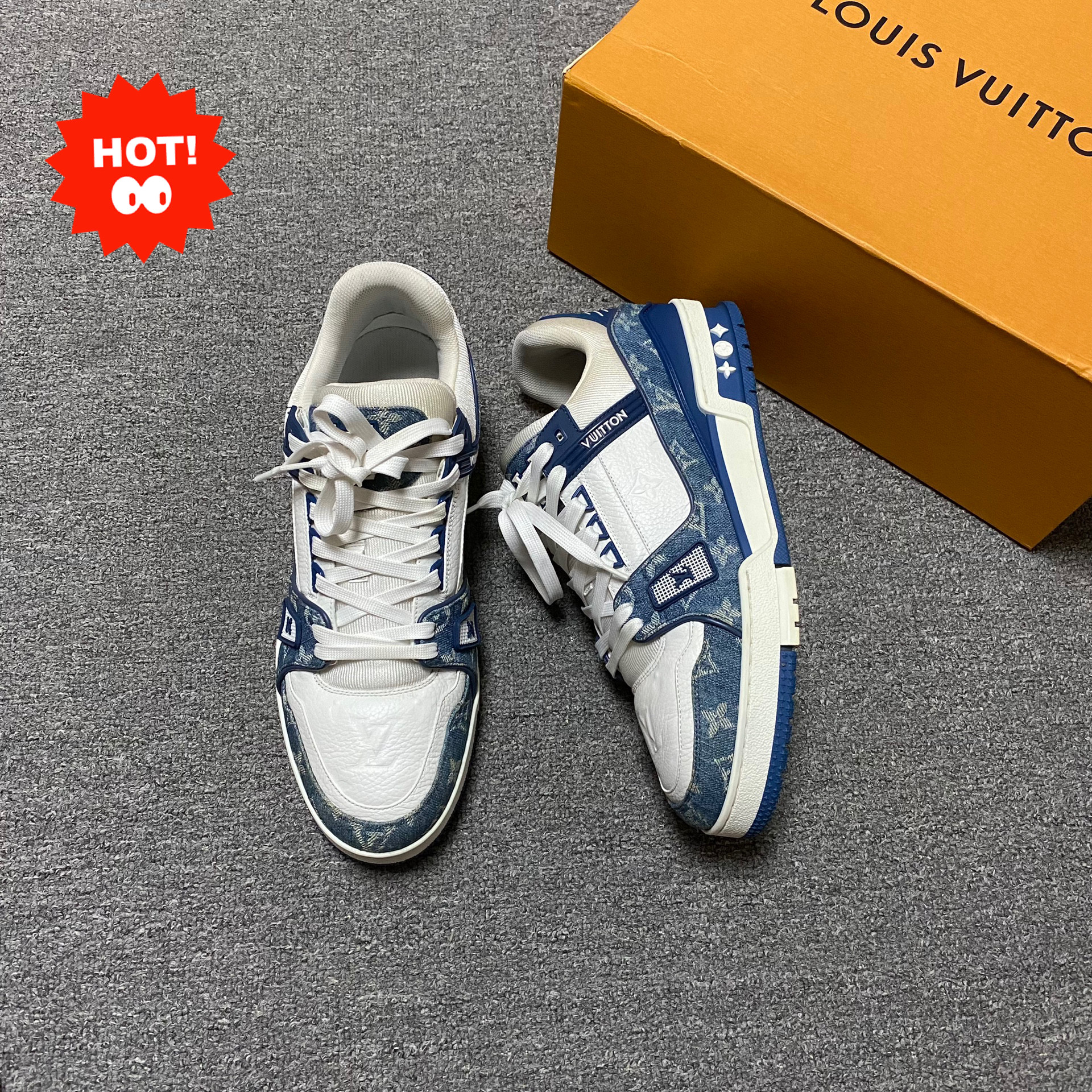 Louis Vuitton Blue Denim Trainers