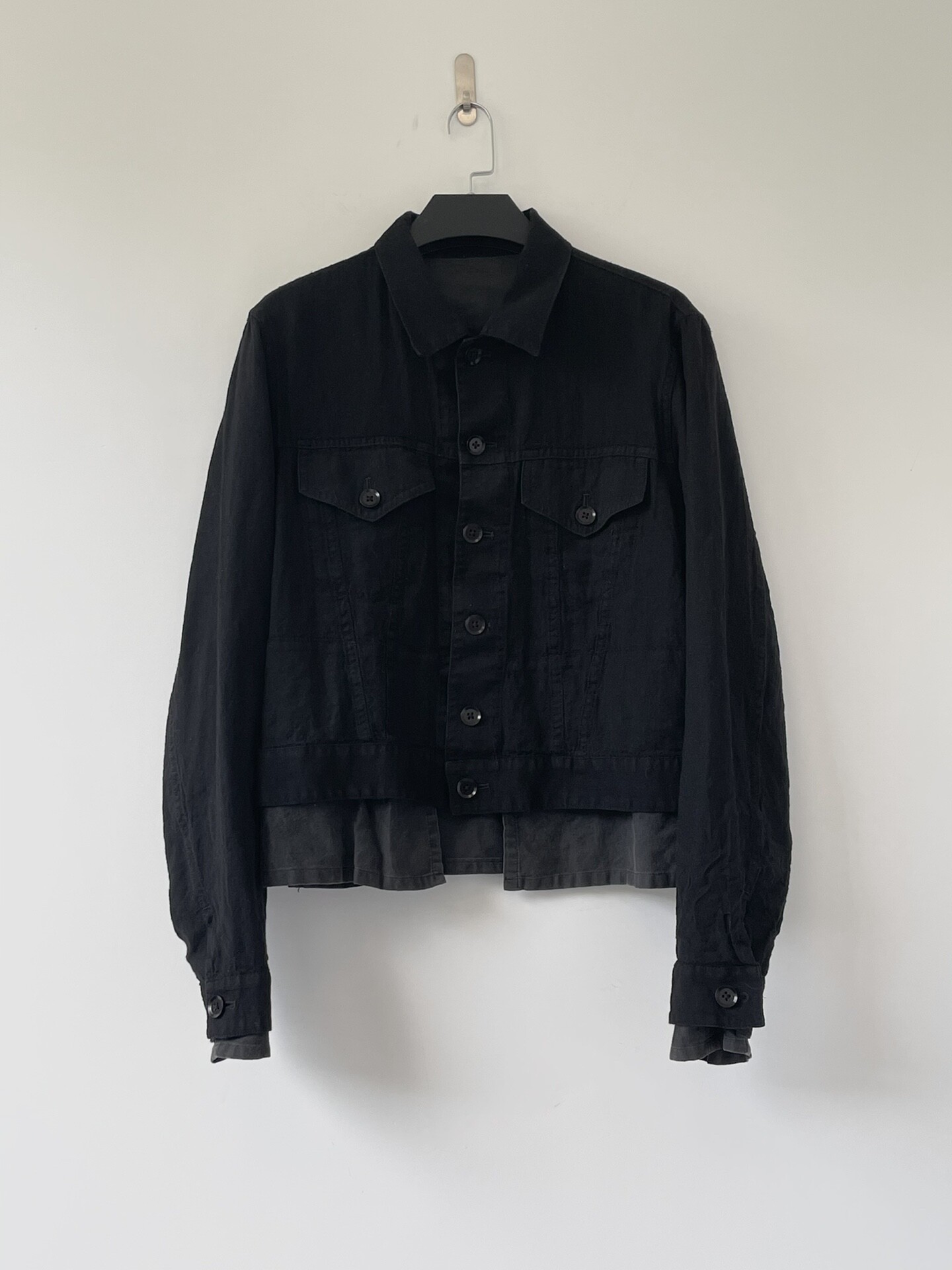 Yohji Yamamoto PourHomme S/S14 Layered Jacket — detail