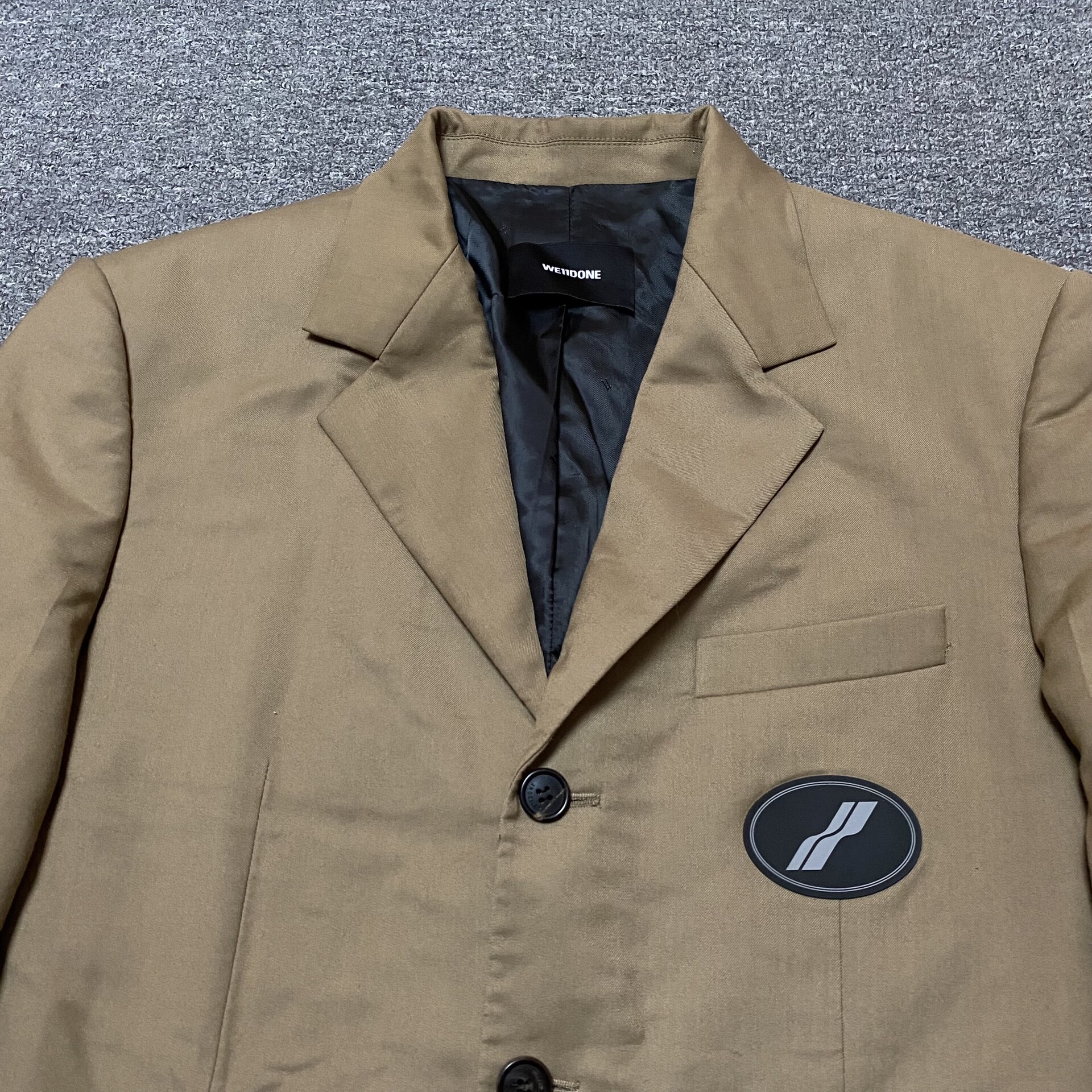 WE11DONE Brown Single-Breasted Blazer — detail