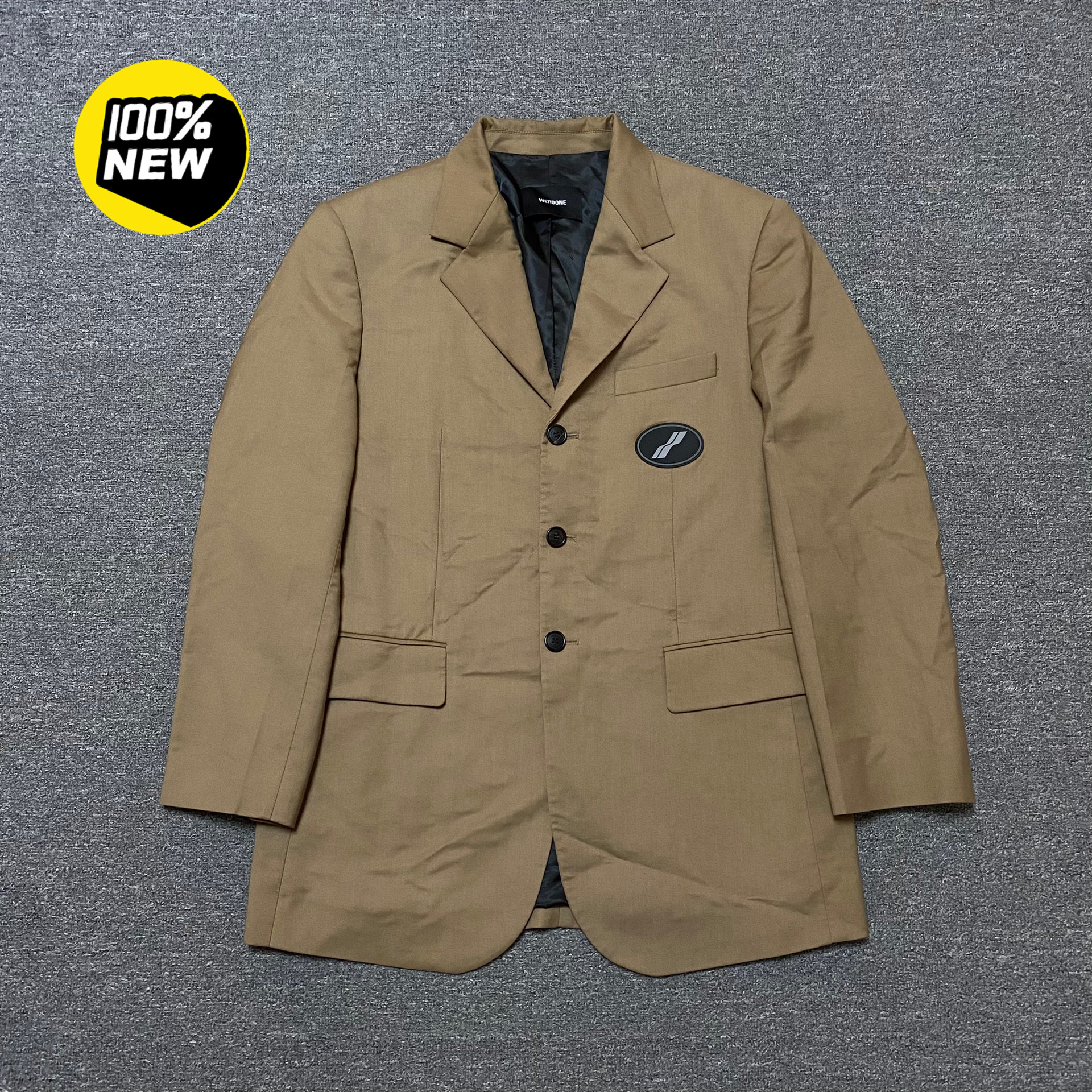 WE11DONE Brown Single-Breasted Blazer