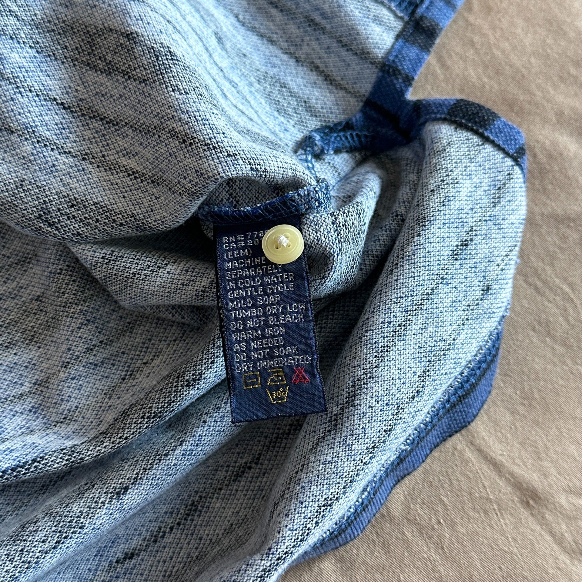 Tommy Hilfiger Blue-Black Stripe Polo — back