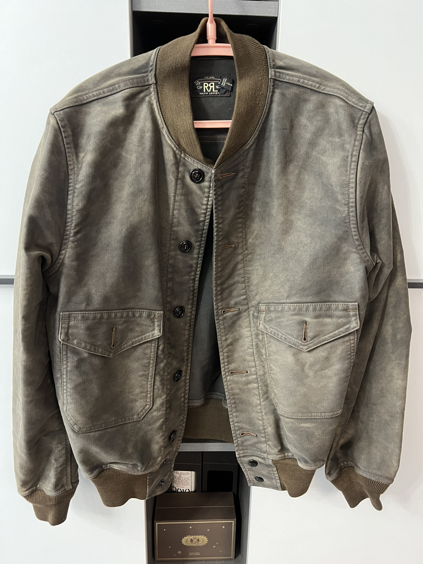 RRL Faded Grayish-Brown Bomber Jacket